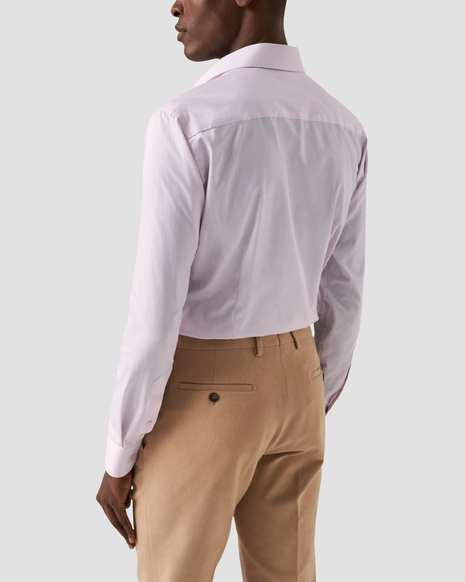 Eton - pink twill contrast shirt