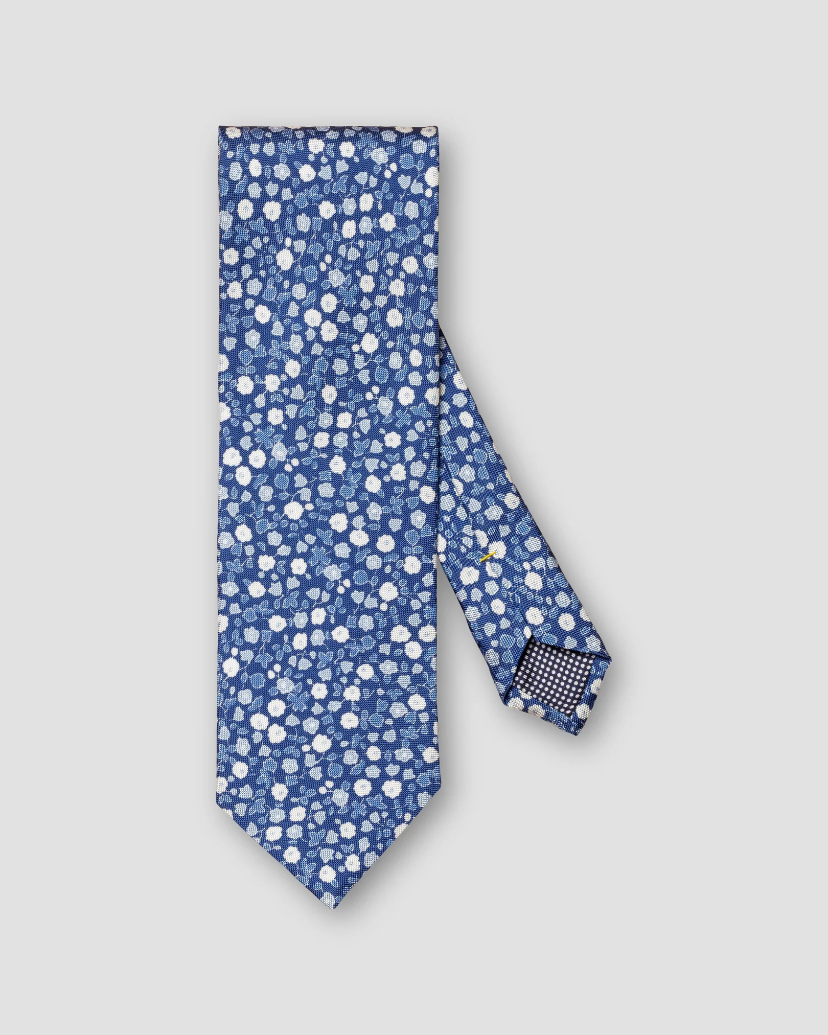 Eton - navy blue floral silk tie ss