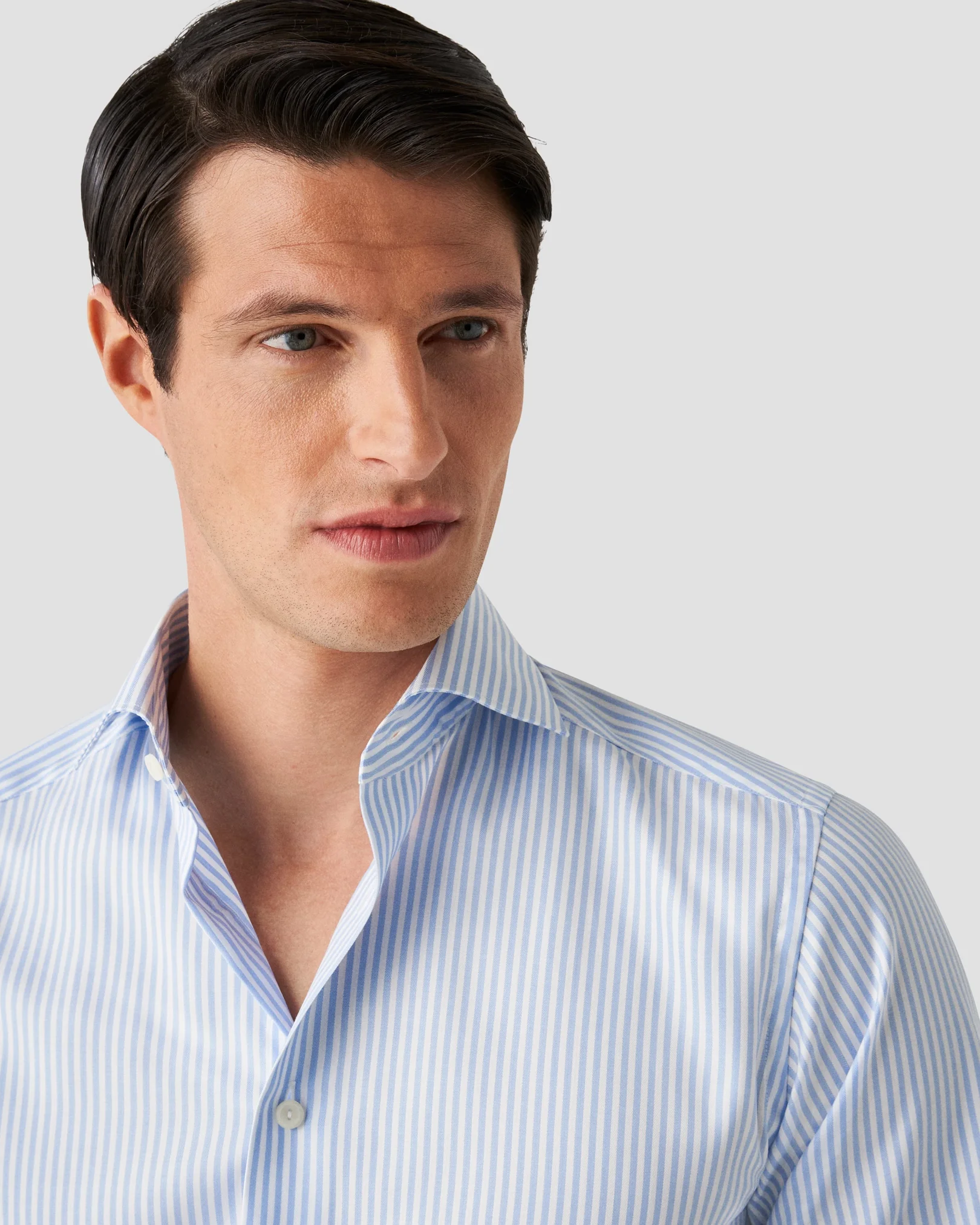 Eton - light blue signature twill archive stipe