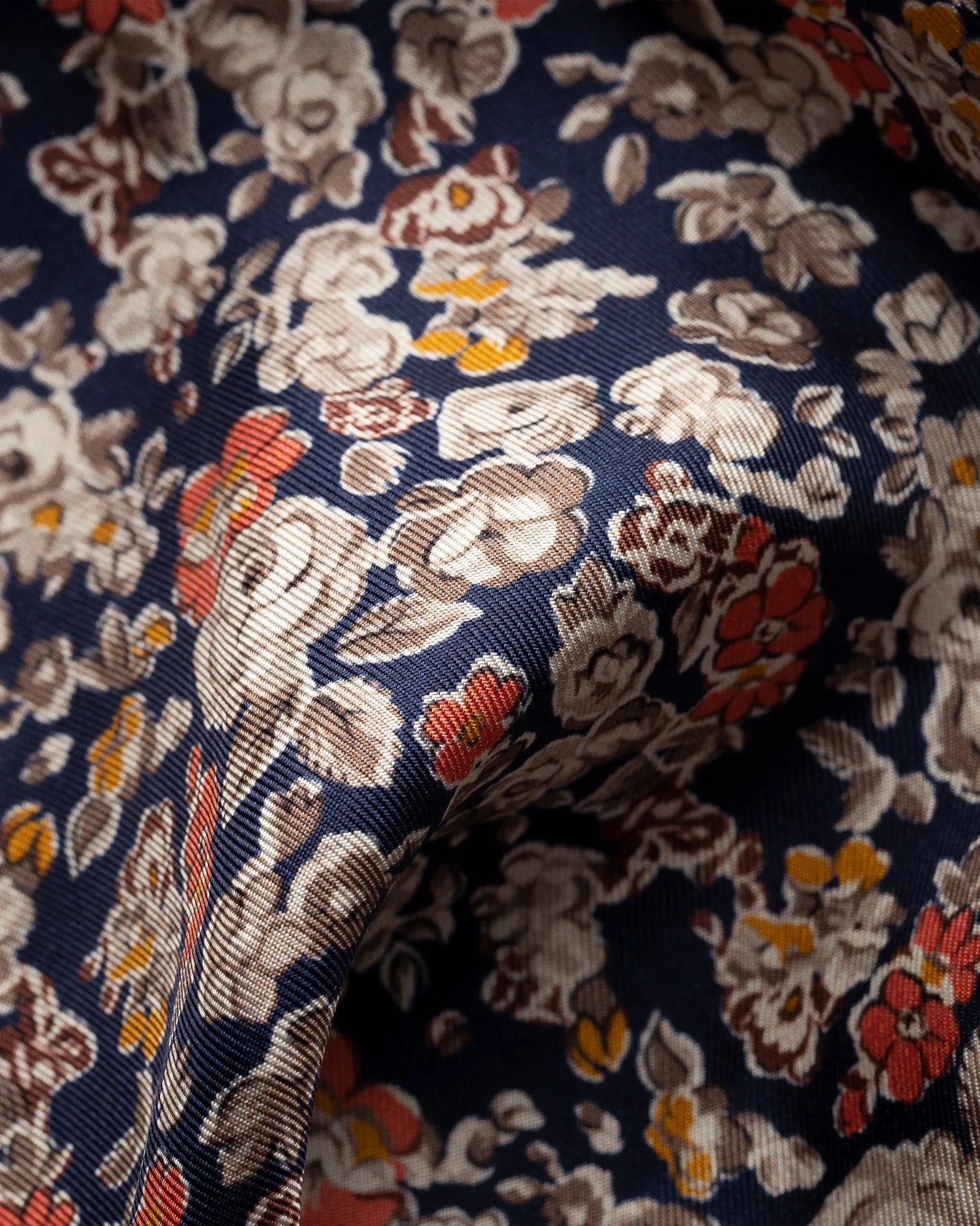 Eton - blue floral silk twill scarf