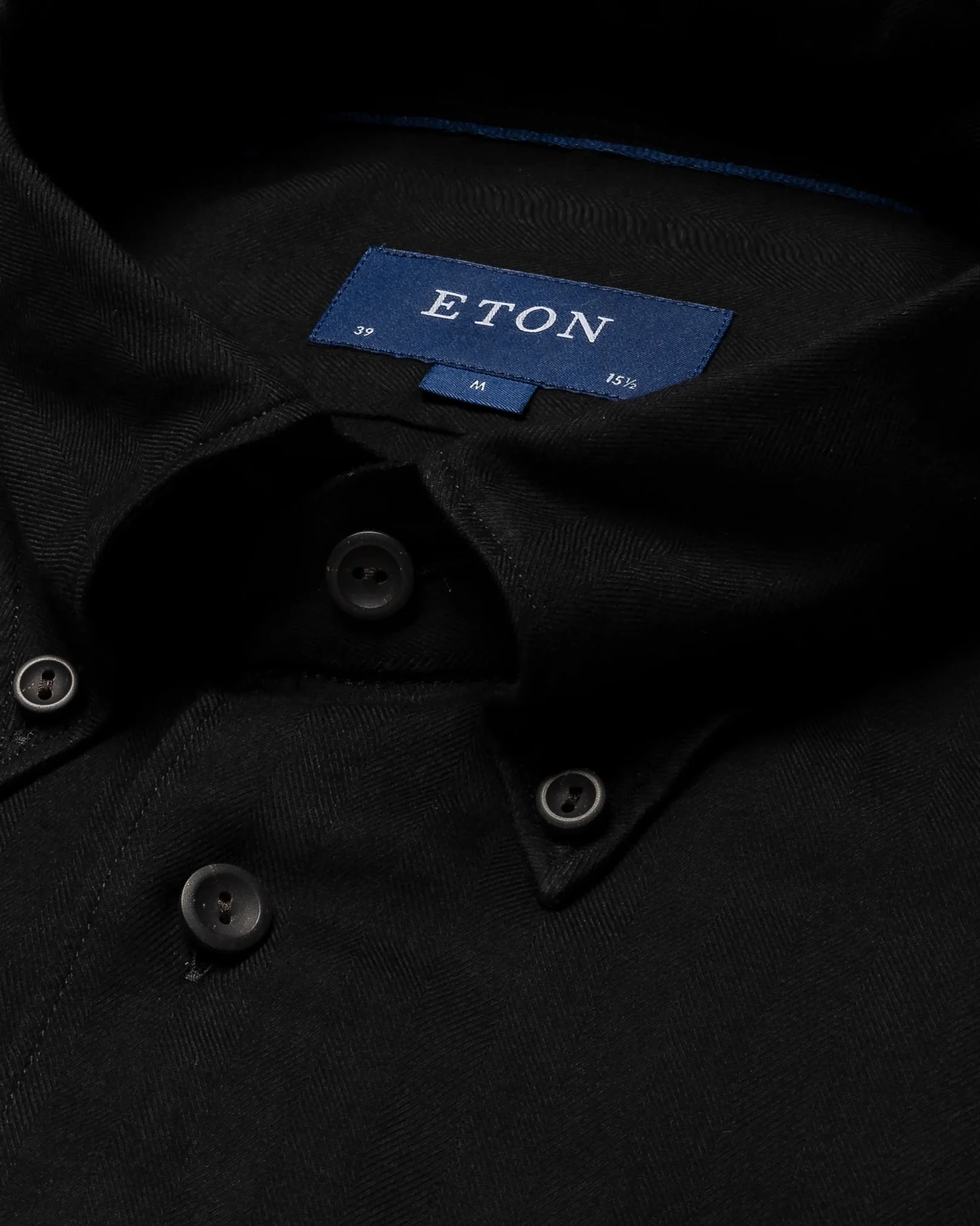 Eton - black lightweight flannel