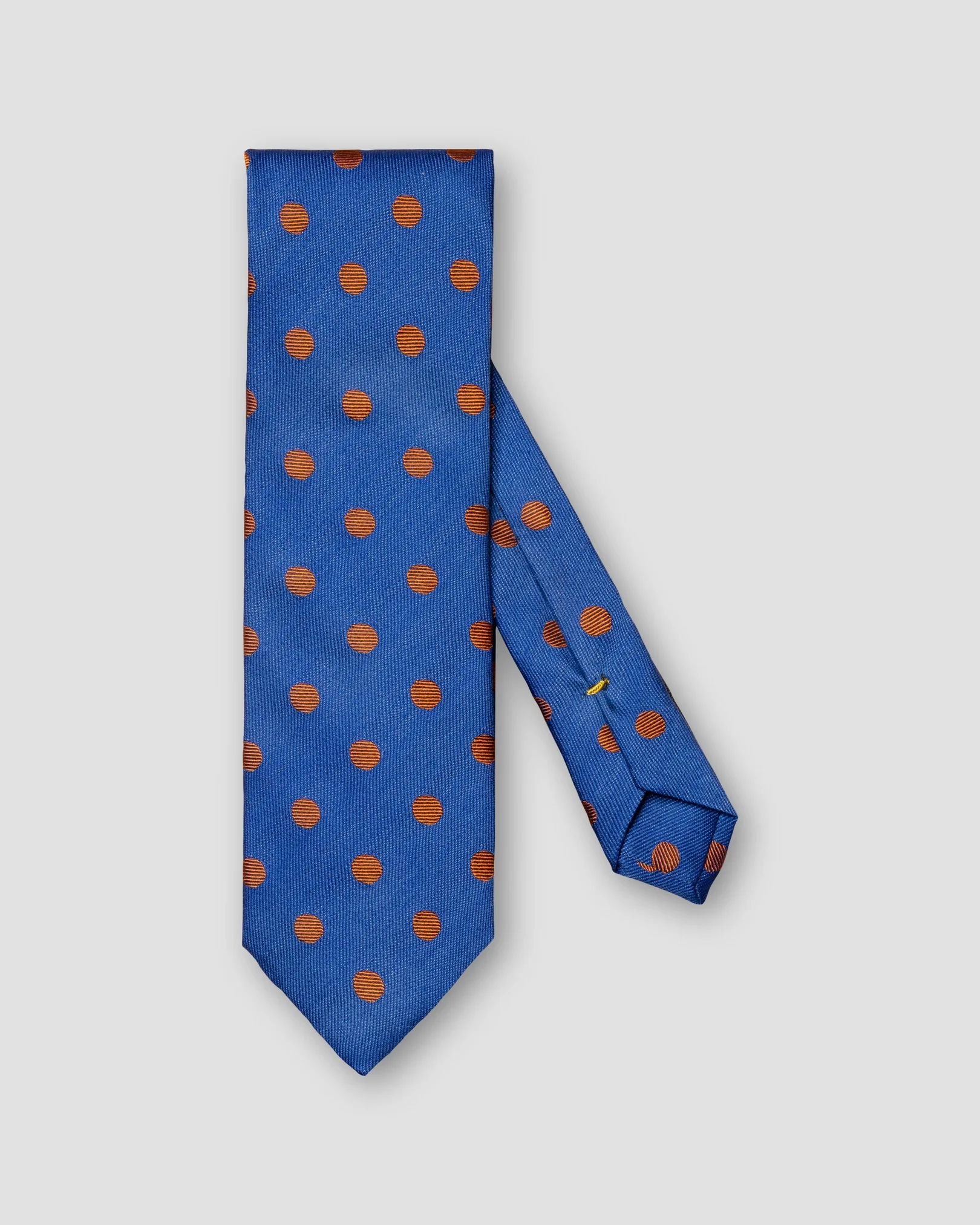 Eton - blue and yellow polka dot silk wool tie