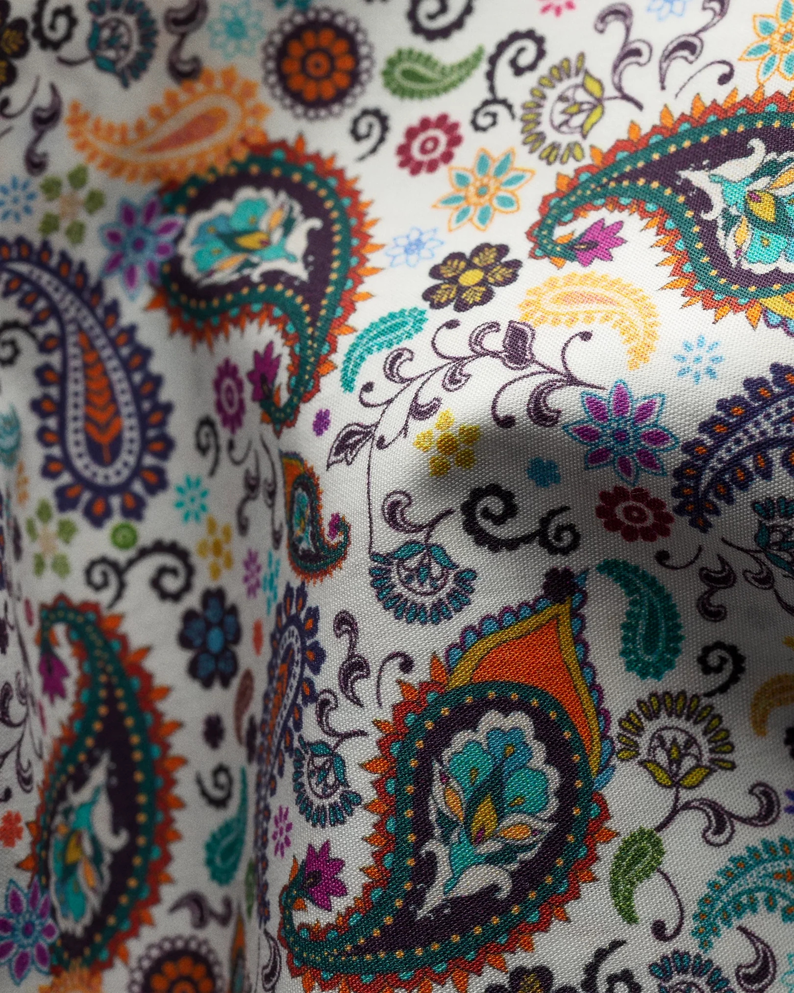 Eton - green multi paisley poplin shirt