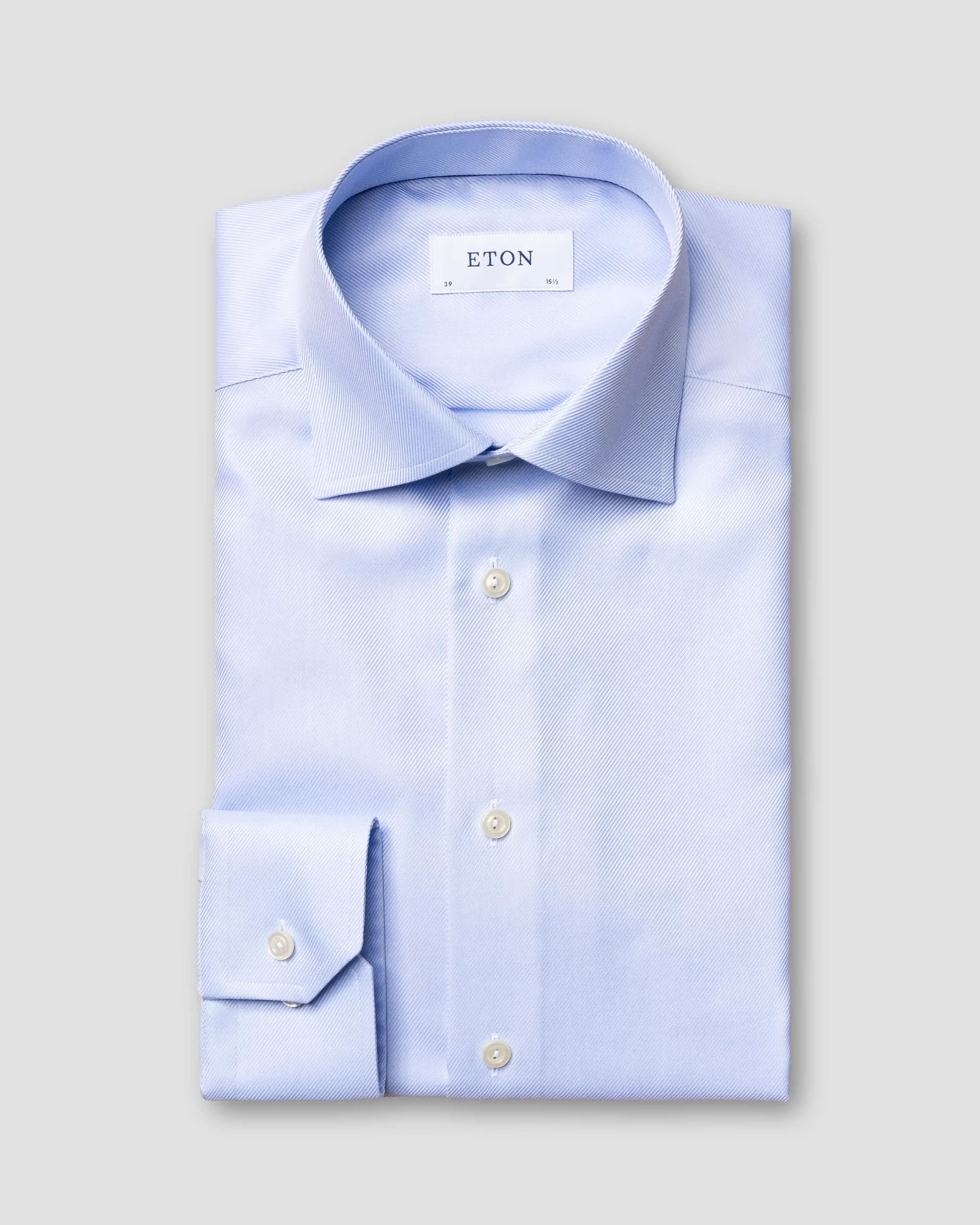 Eton - Hellblaues Hemd aus Struktur-Twill