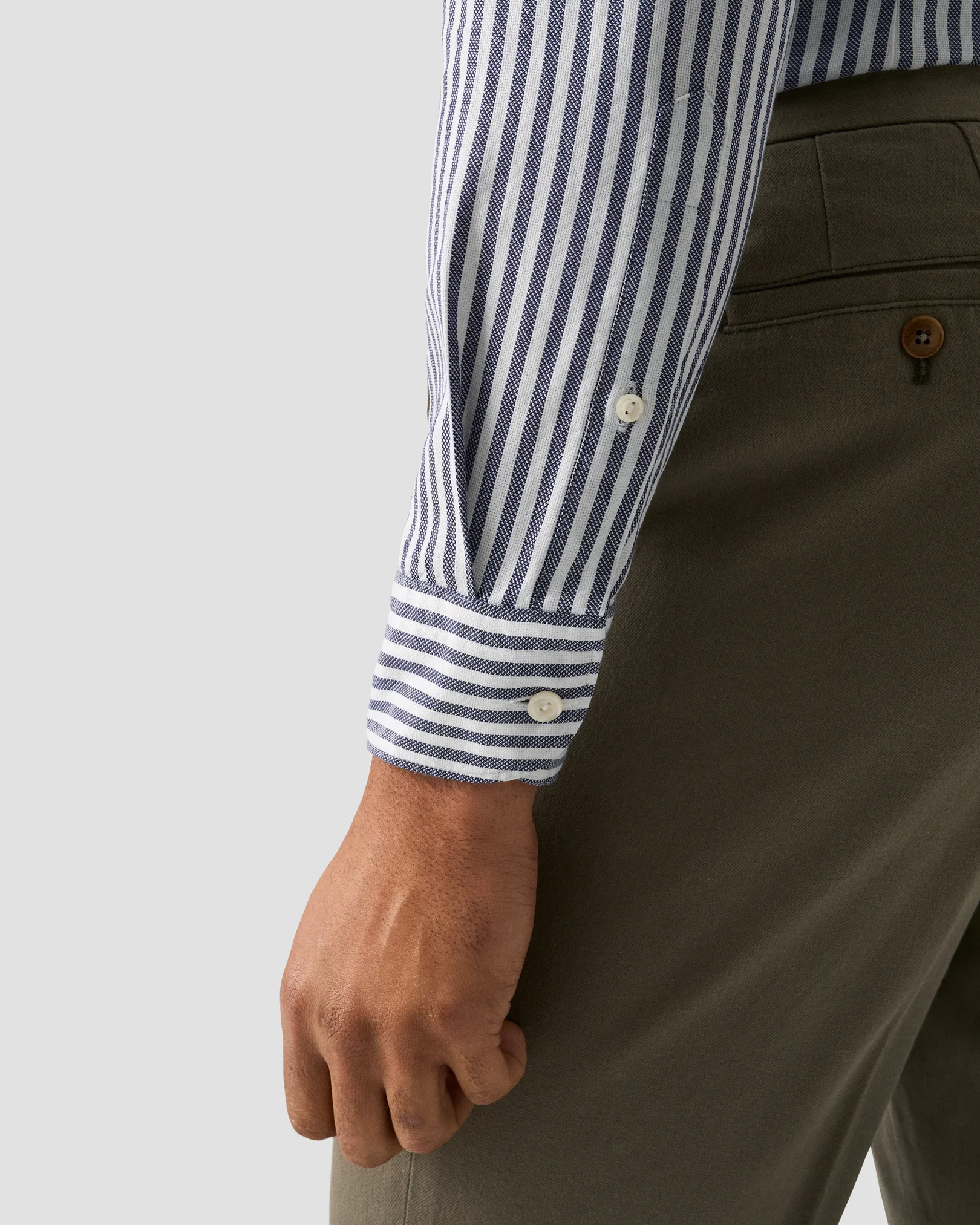 Eton - striped royal oxford shirt
