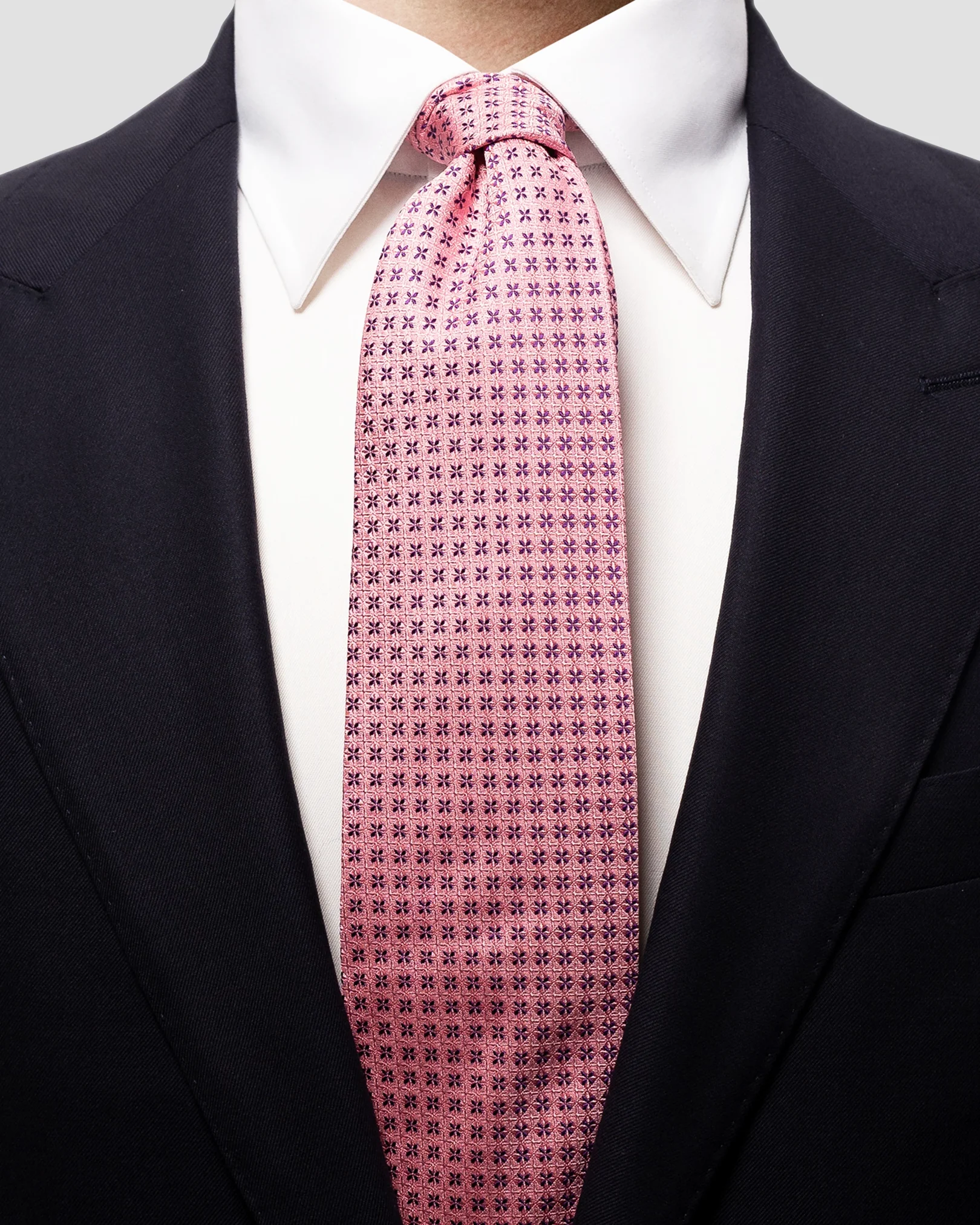 Eton - pink floral geometric tie