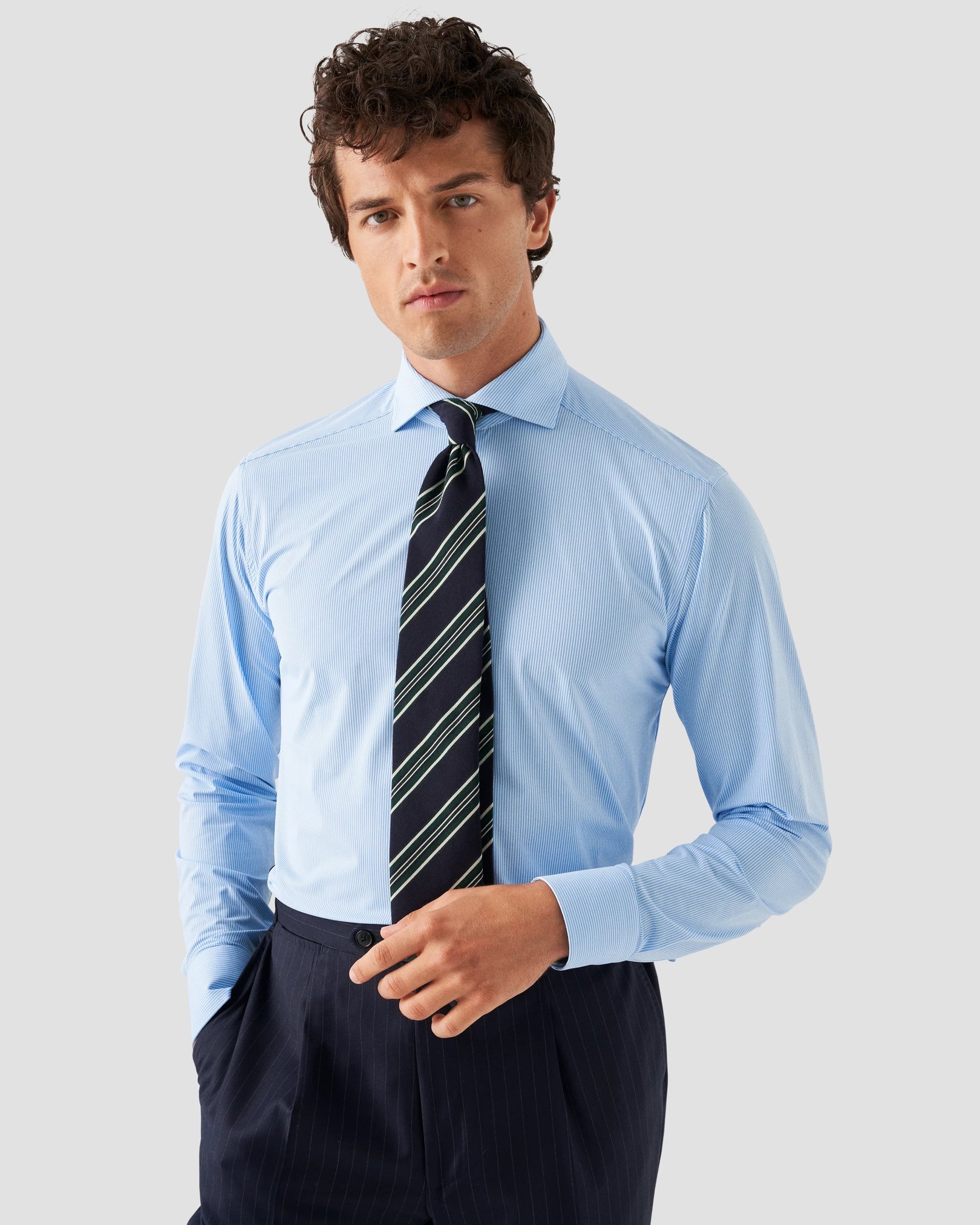 Eton - light blue fourway stretch