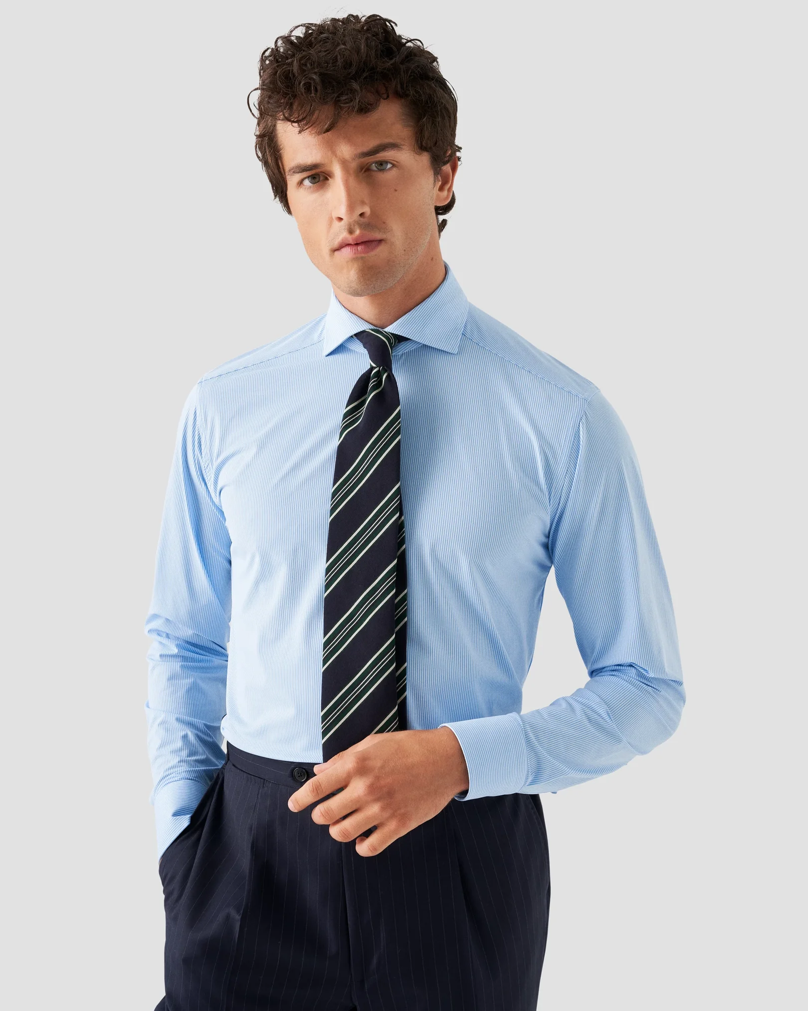 Eton - light blue fourway stretch