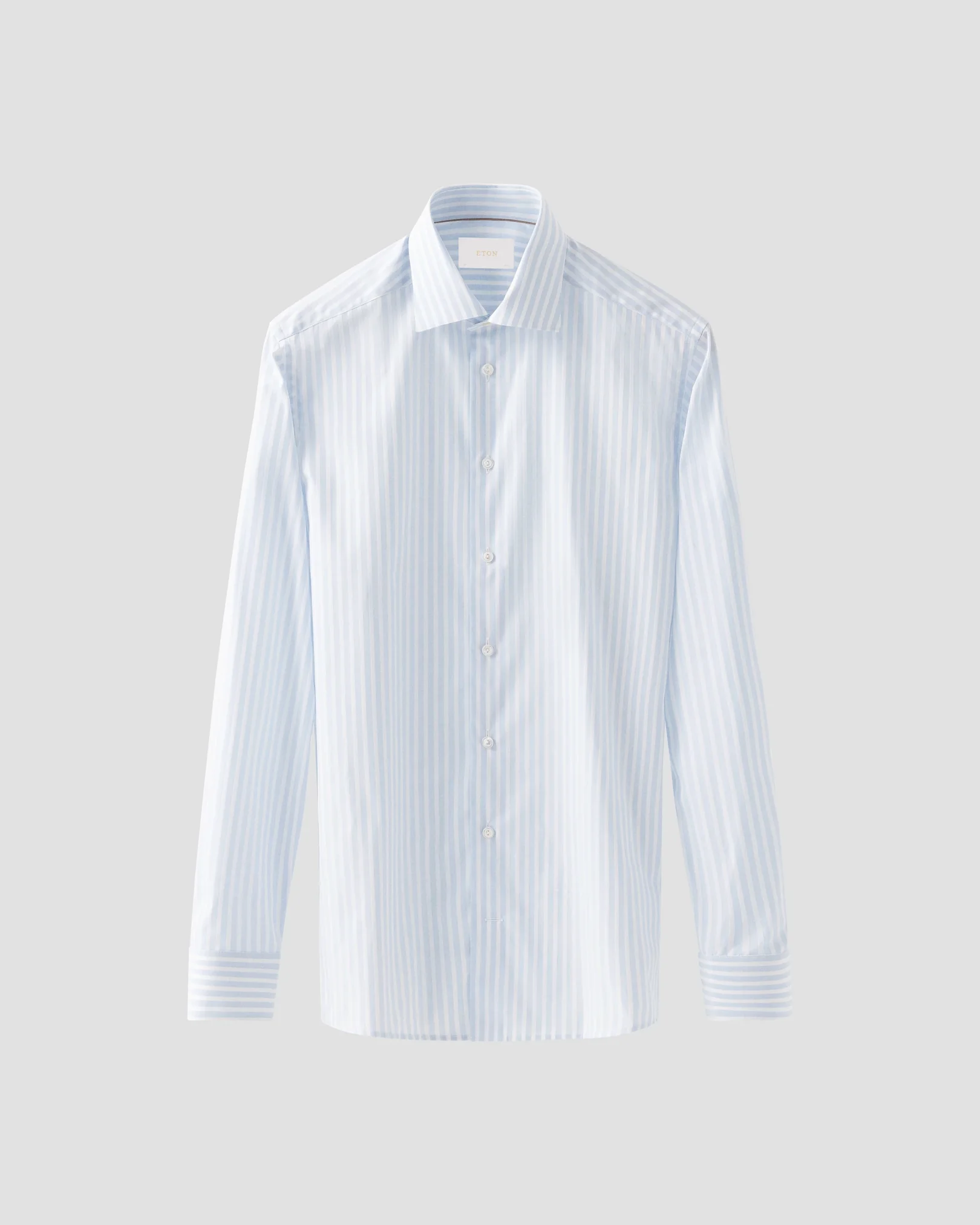 Eton - light blue bengal striped elevated pique shirt