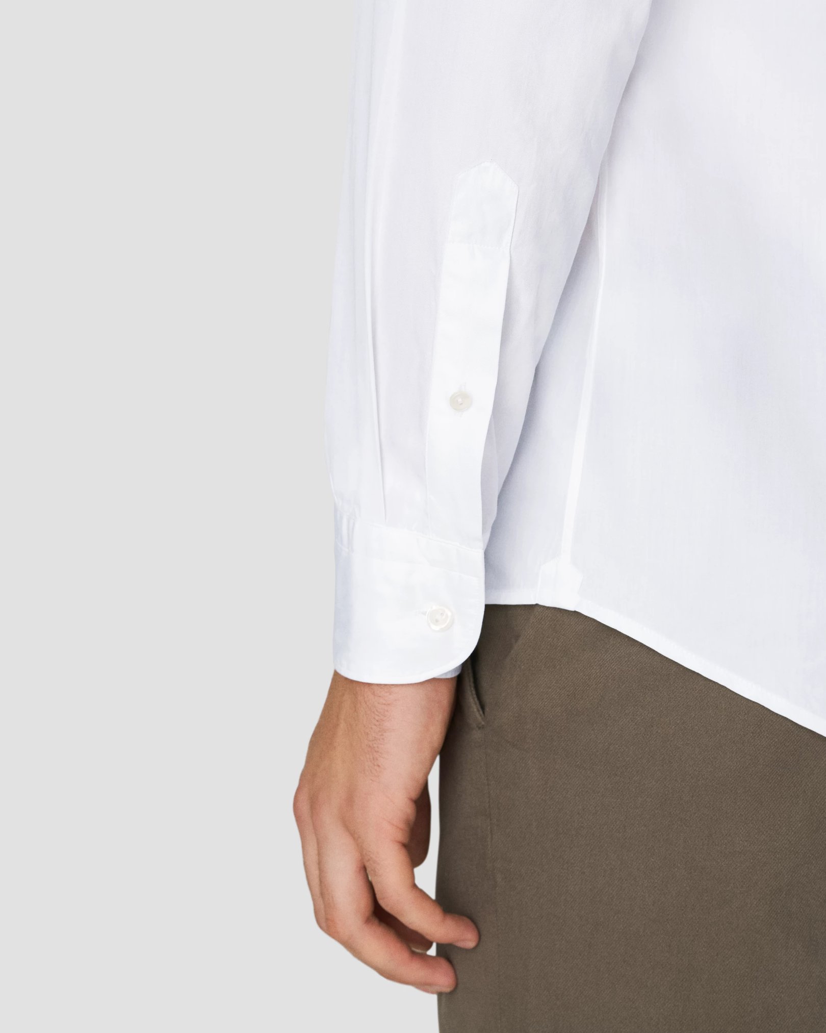 Eton - white twill cotton tencel blend