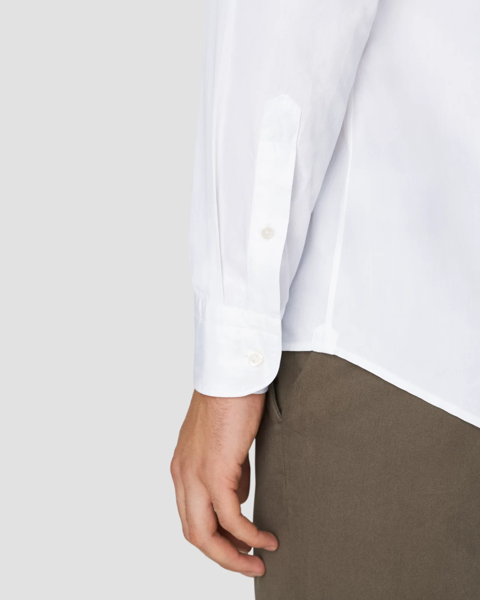 Eton - white twill cotton tencel blend