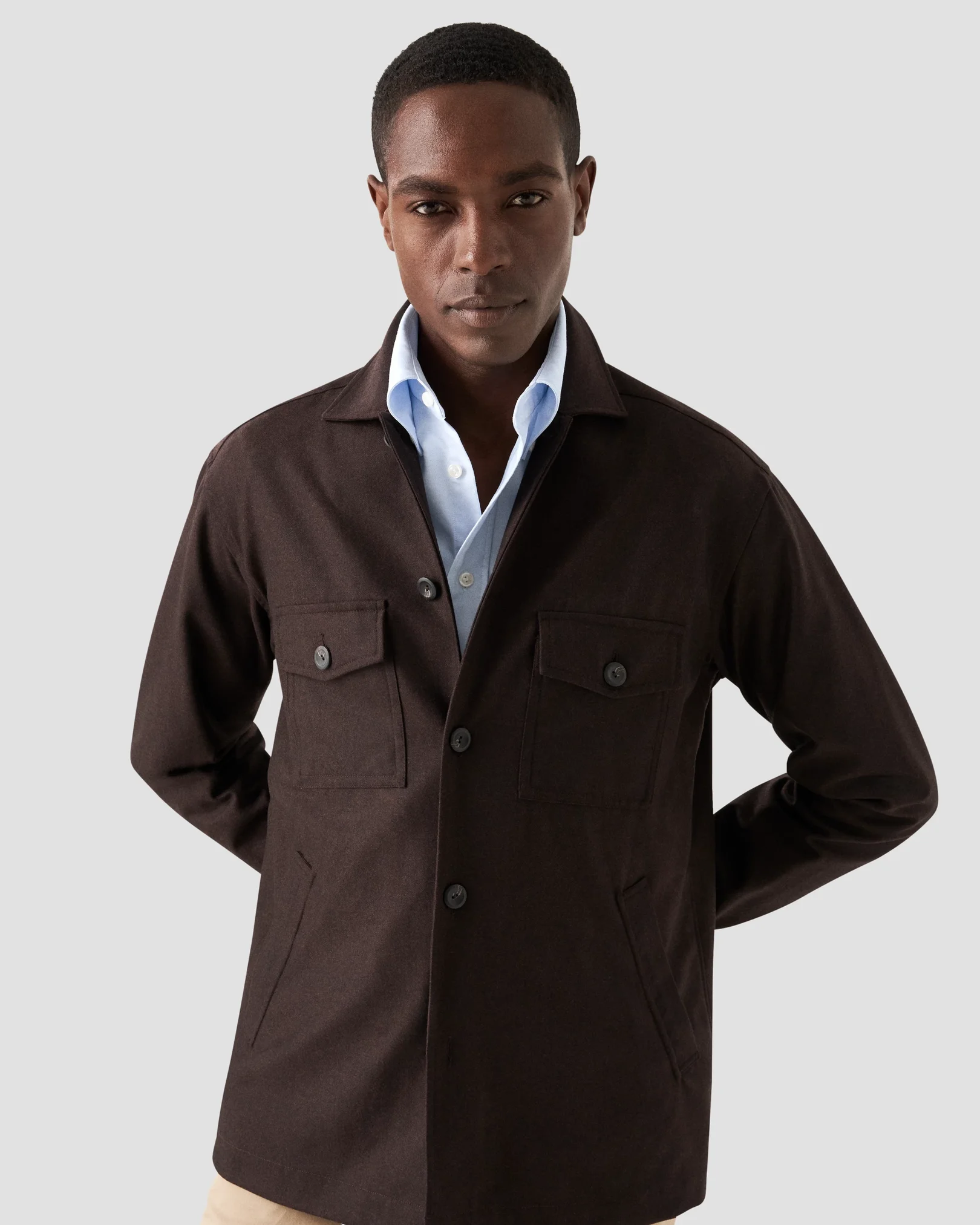 Eton - solid light blue oxford shirt