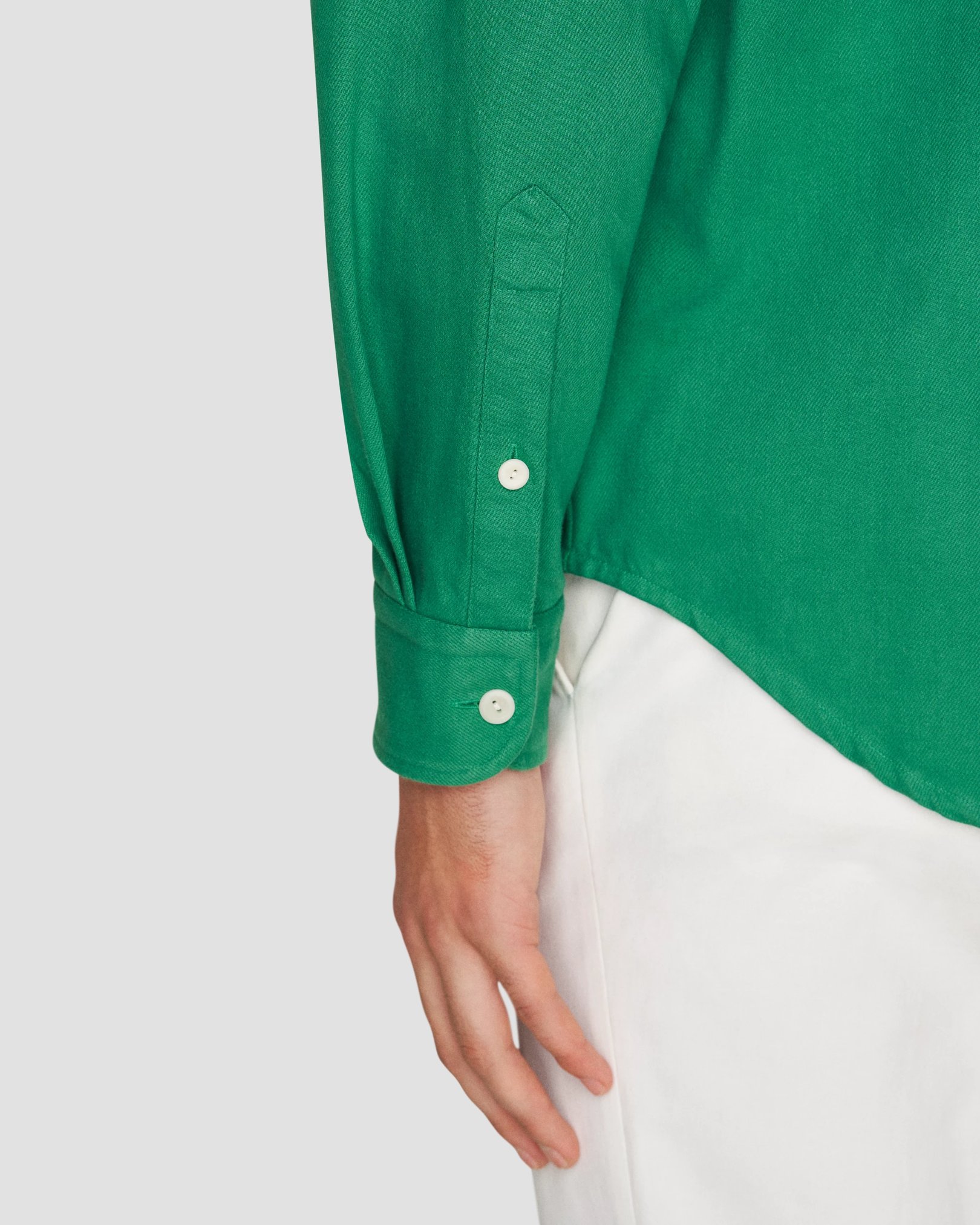 Eton - mid green heavy twill overshirt