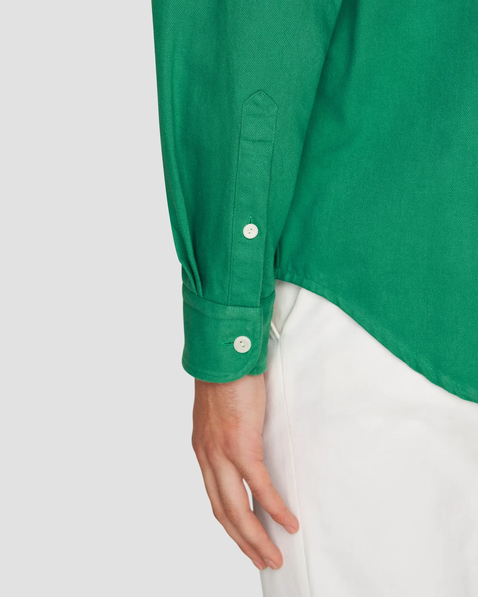 Eton - mid green heavy twill overshirt