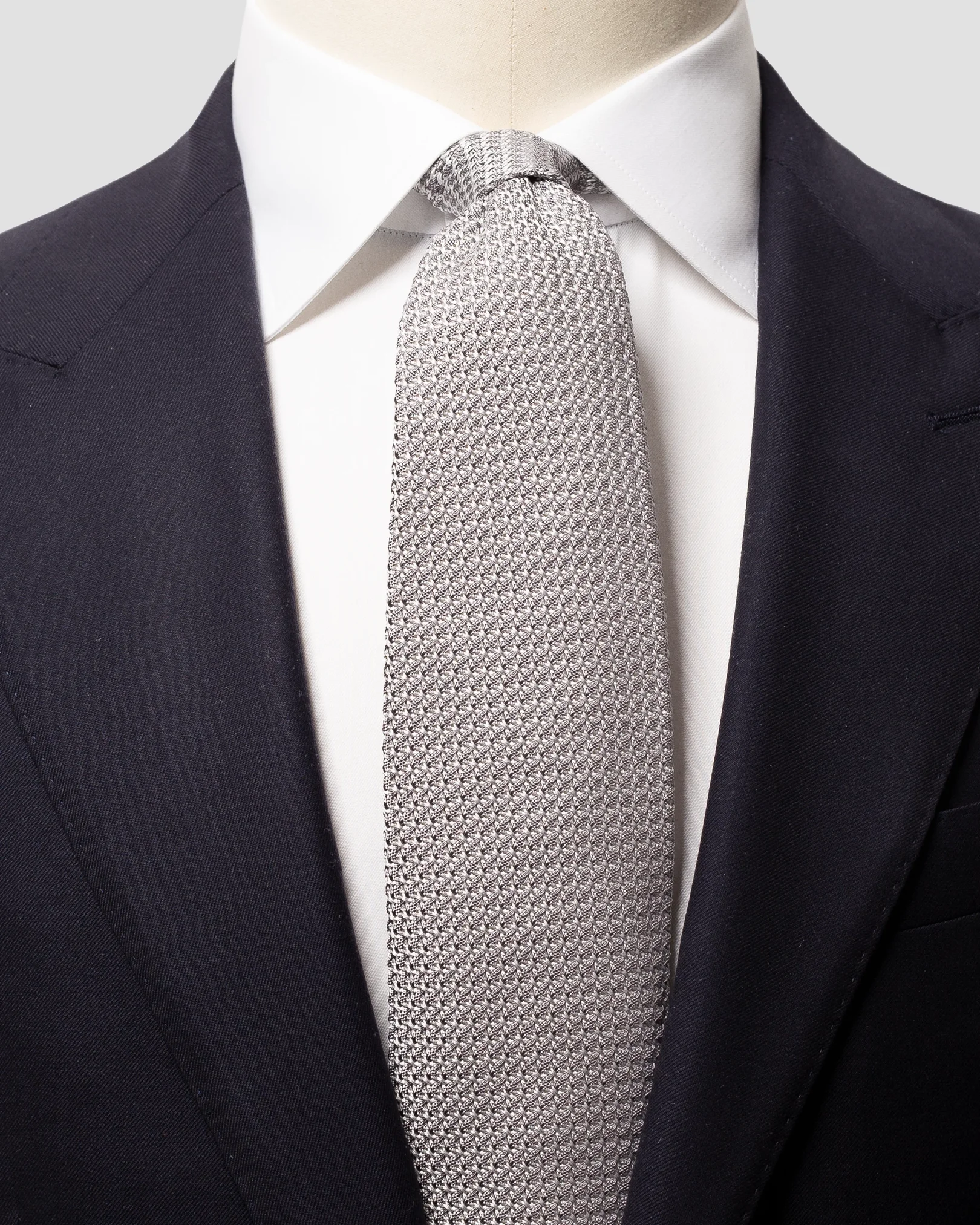Eton - grey hand made grenadine tie