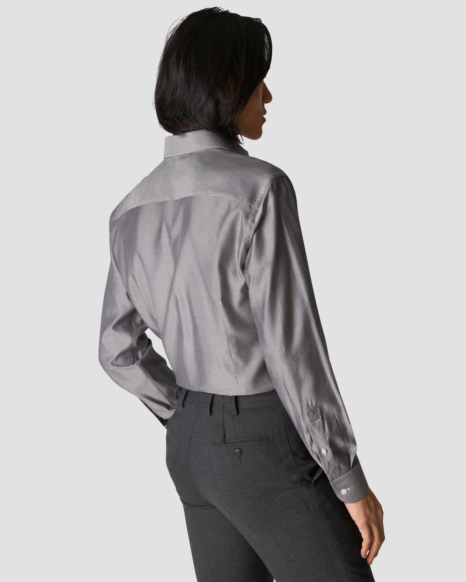 Eton - black cotton lyocell stretch