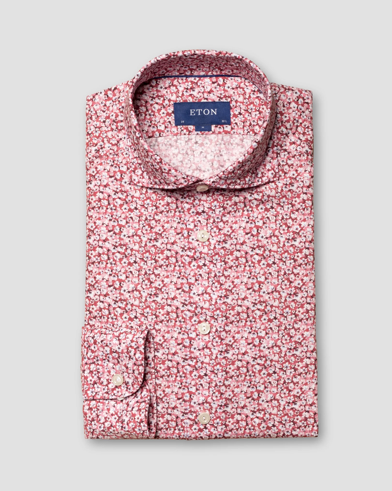 Eton - red cotton tencel wide spread