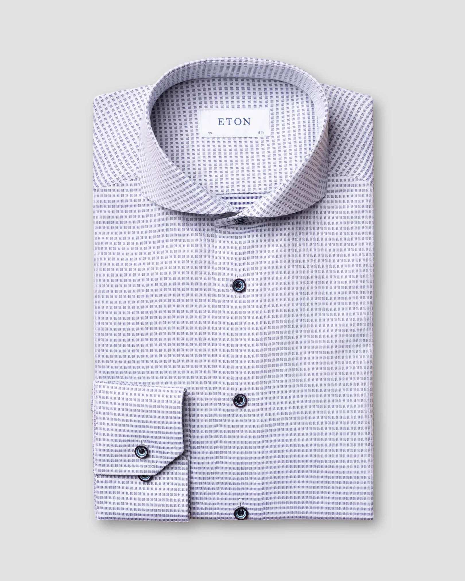 Eton - navy blue dobby extreme cut away single slim