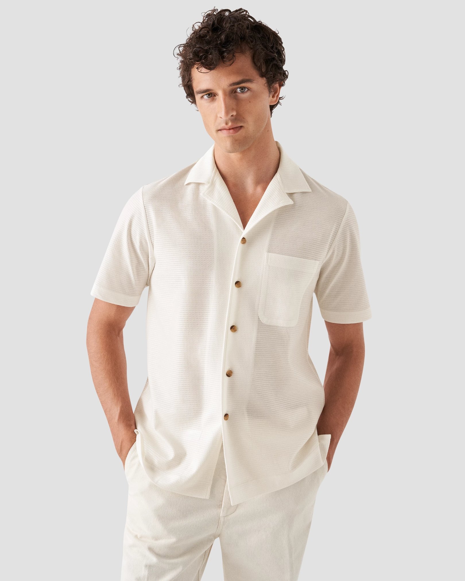 Eton - white jaquard jersey resort