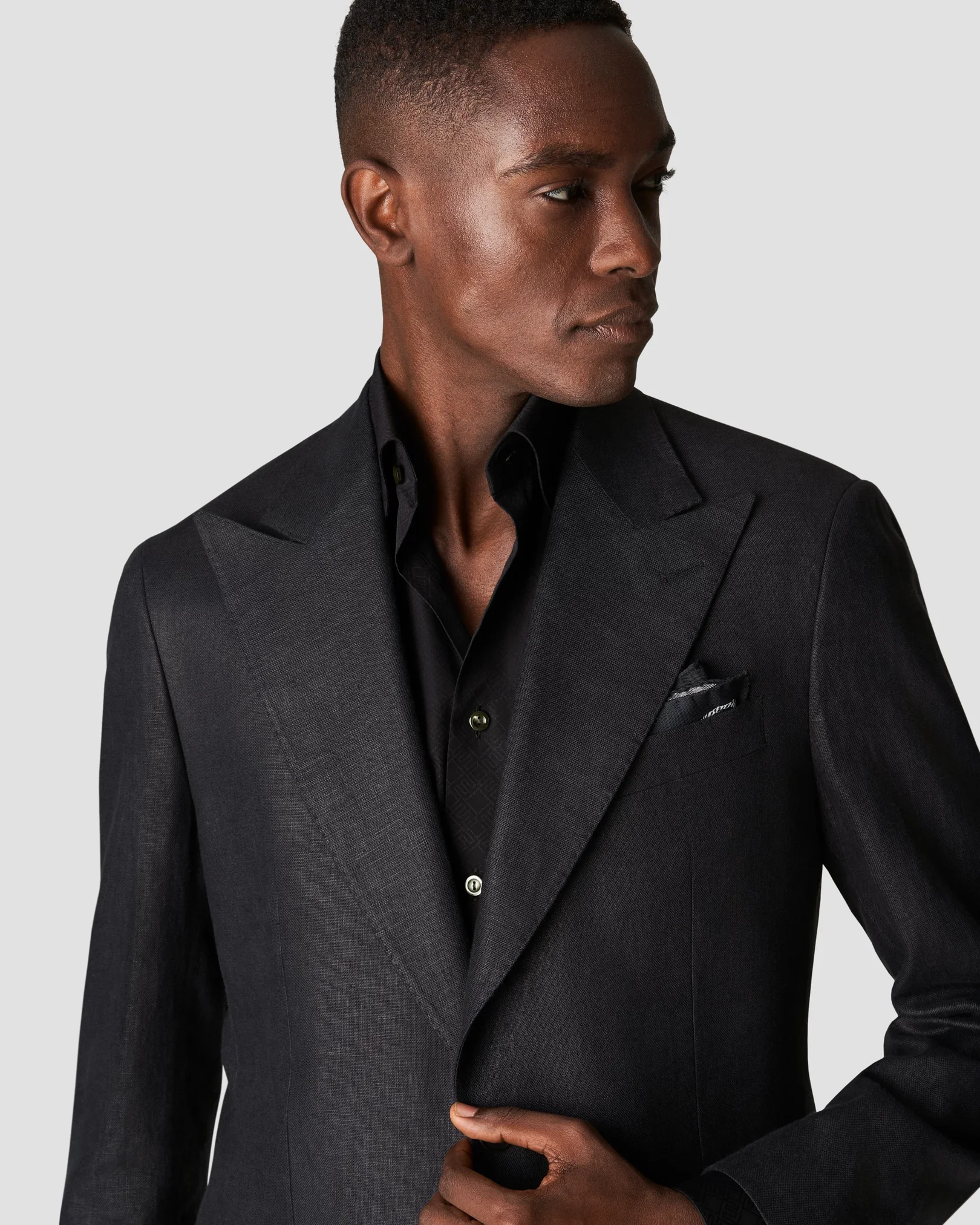 Eton - black jacquard moderate cutaway