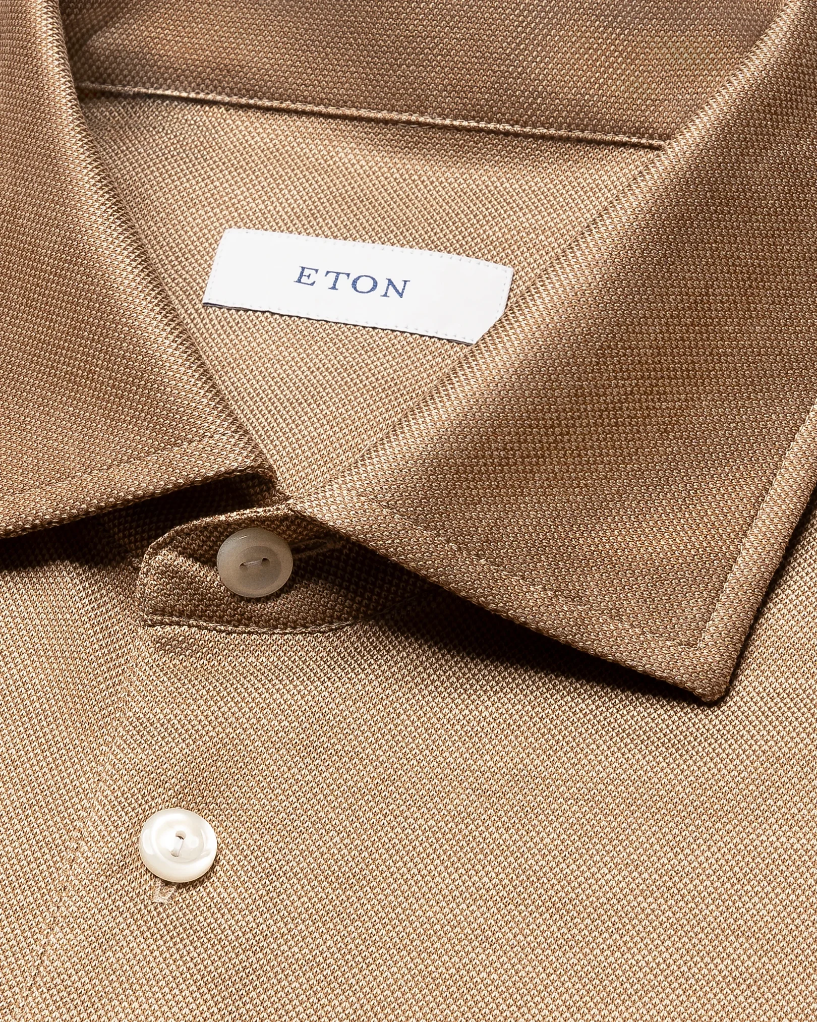 Eton - filo di scozia oxford polo shirt brown filo di scozia oxford polo shirt