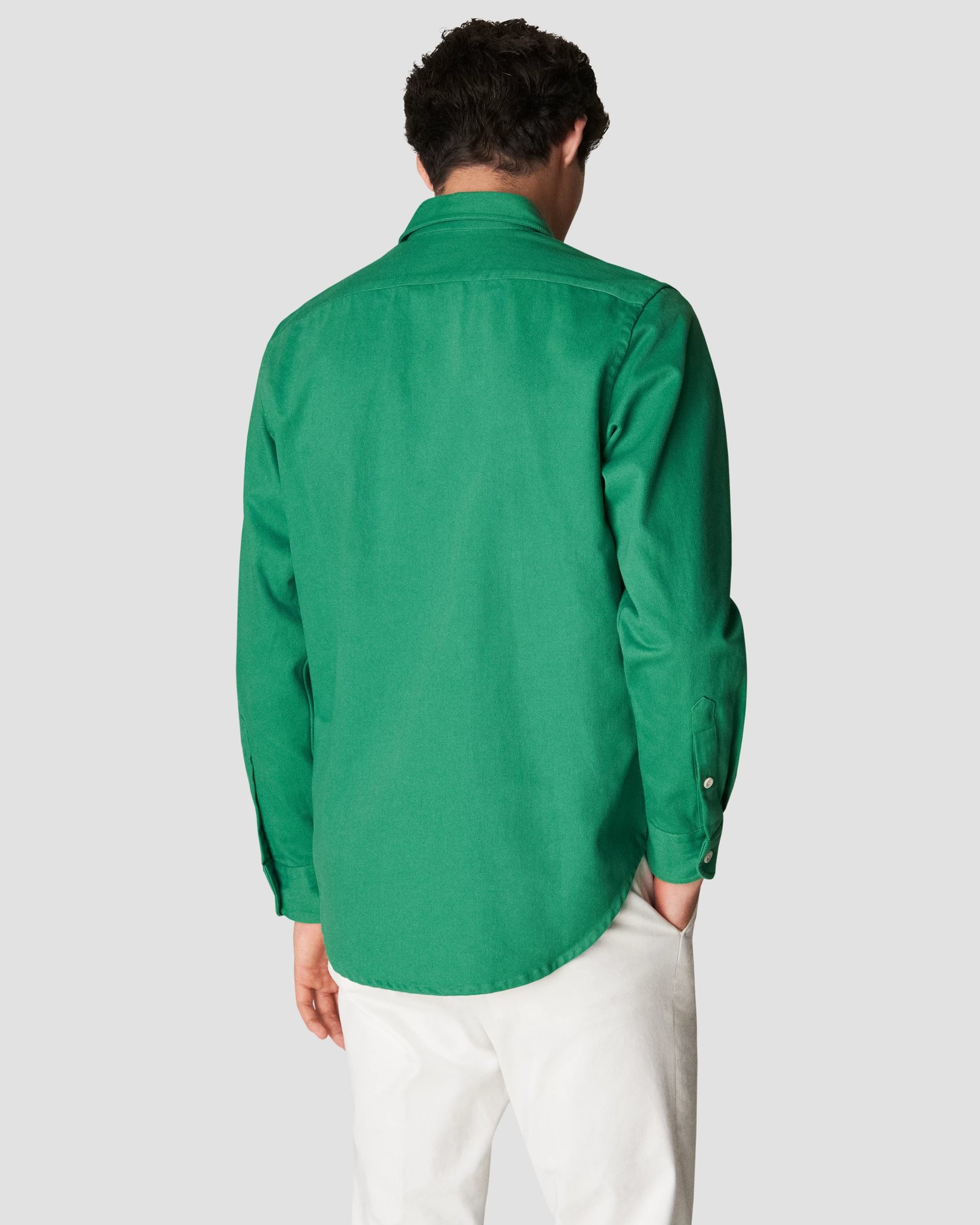 Eton - mid green heavy twill overshirt