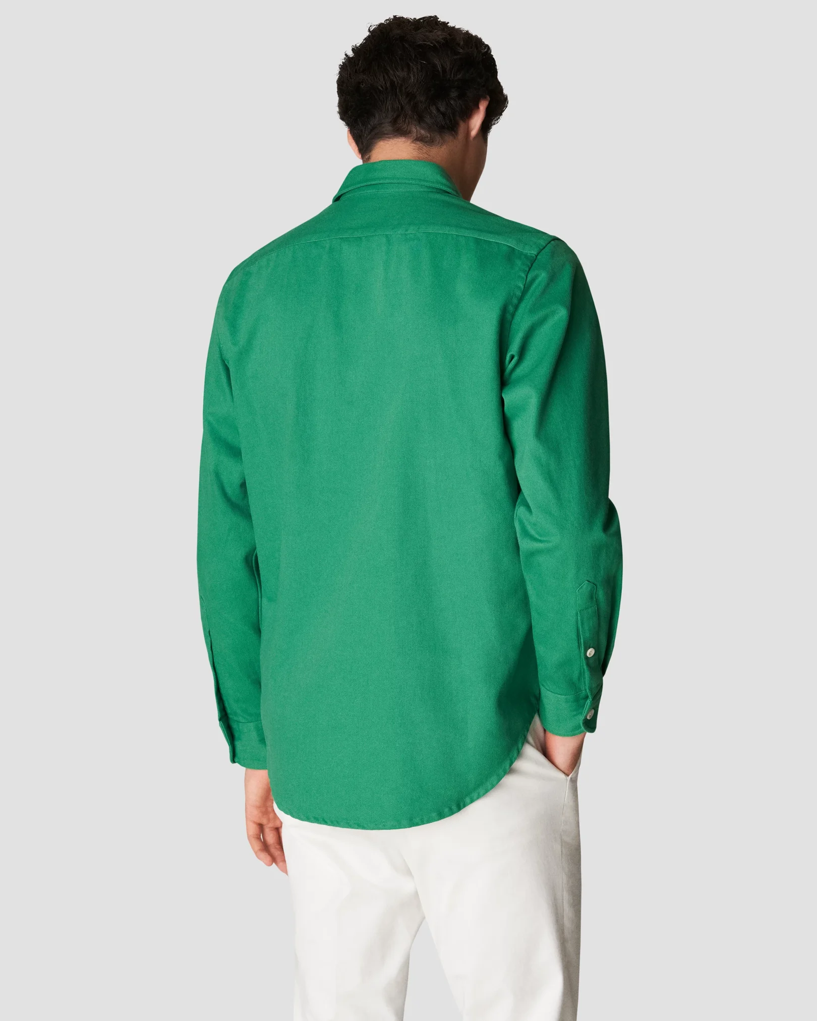 Eton - mid green heavy twill overshirt