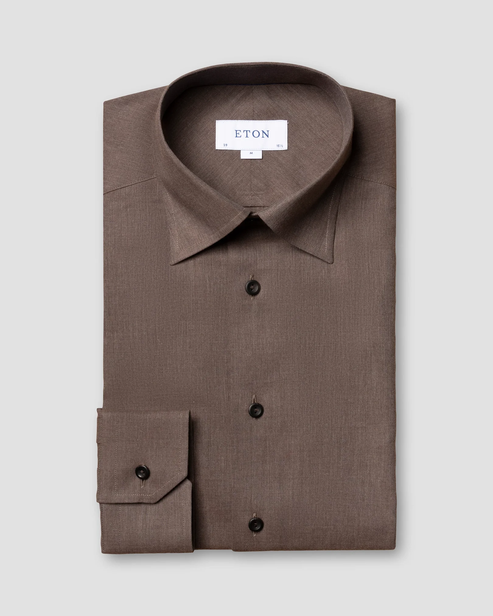 Eton - brown crease resistant flannel