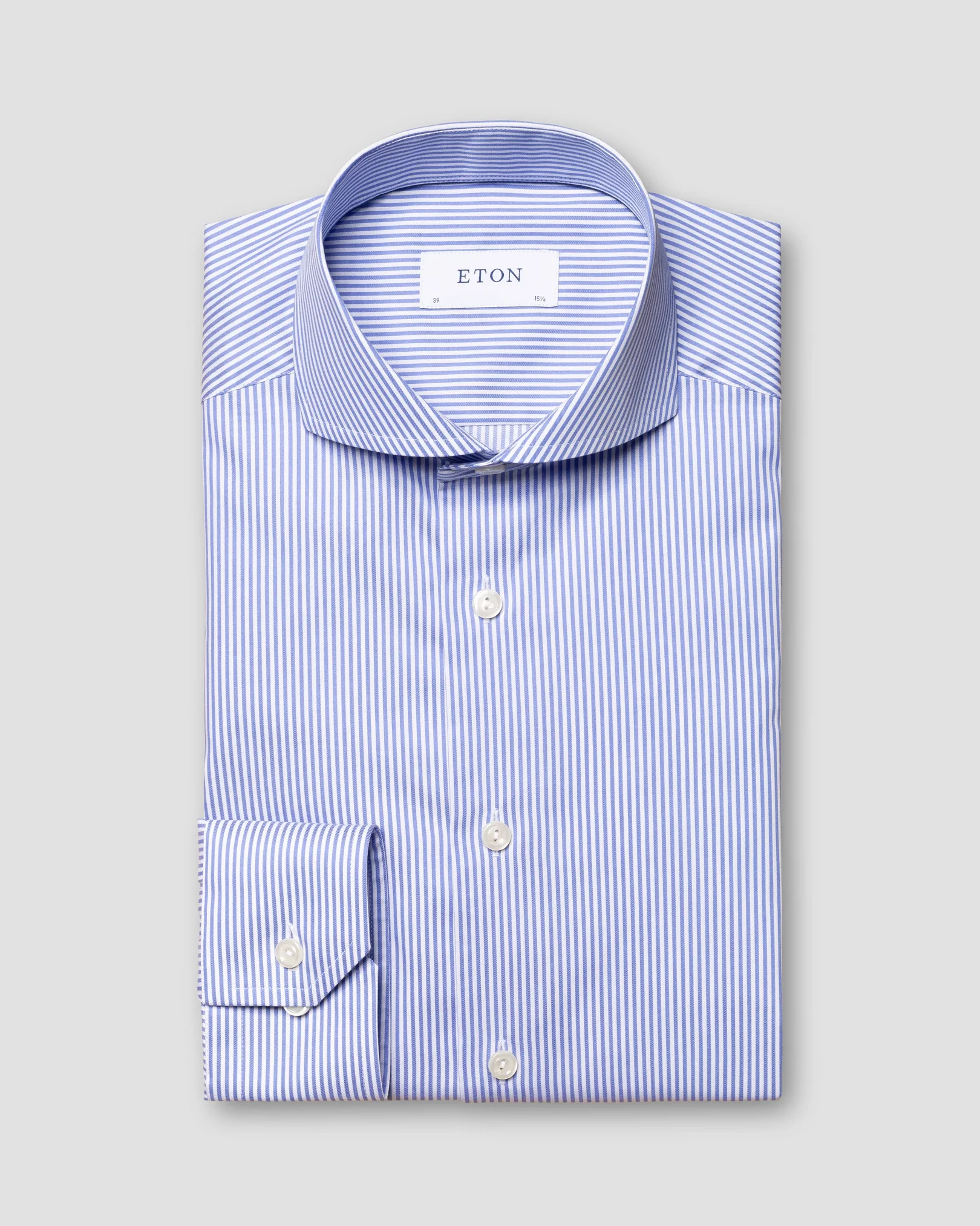 Eton - mid blue fine twill extreme cut away