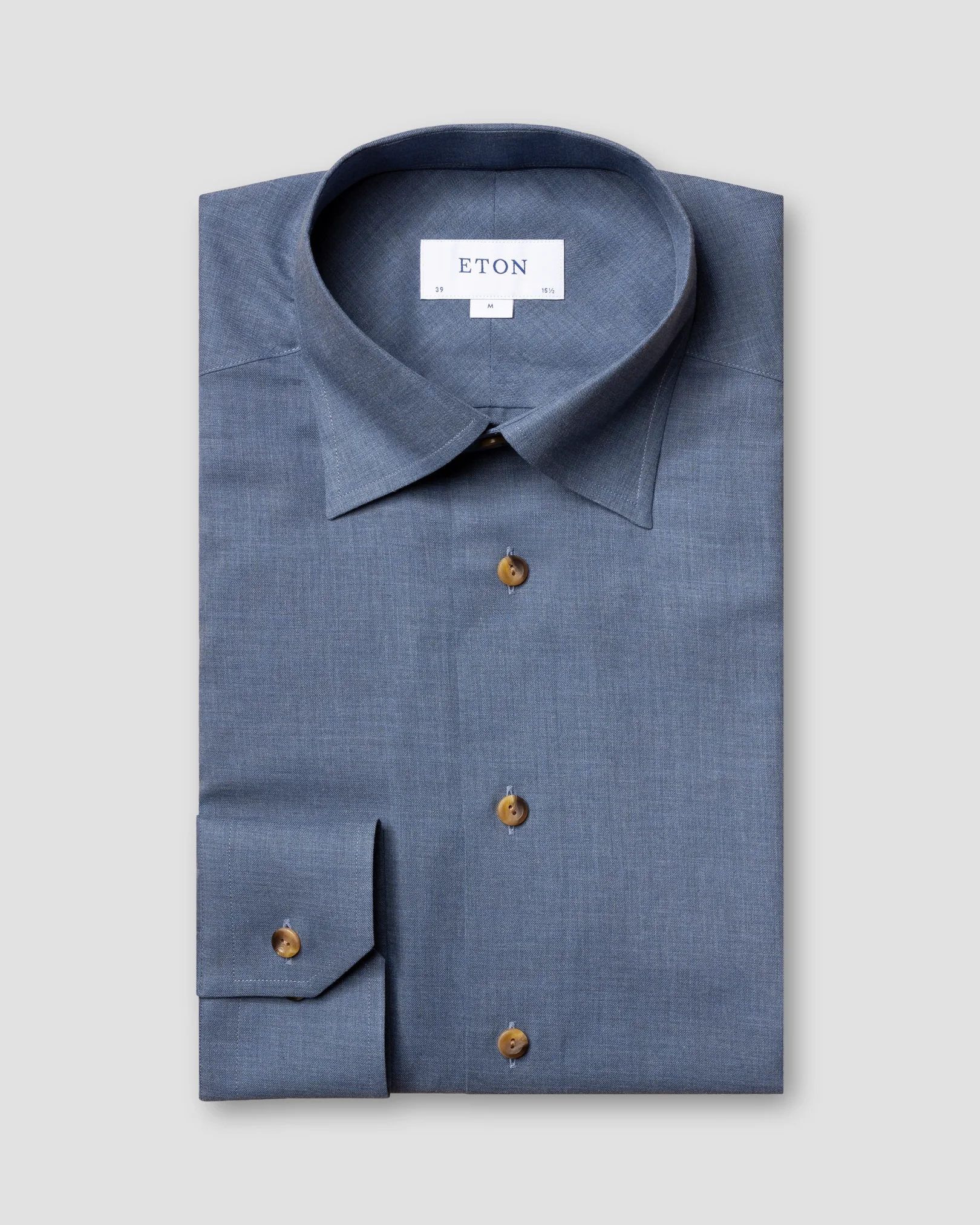 Eton - navy crease resistant flannel