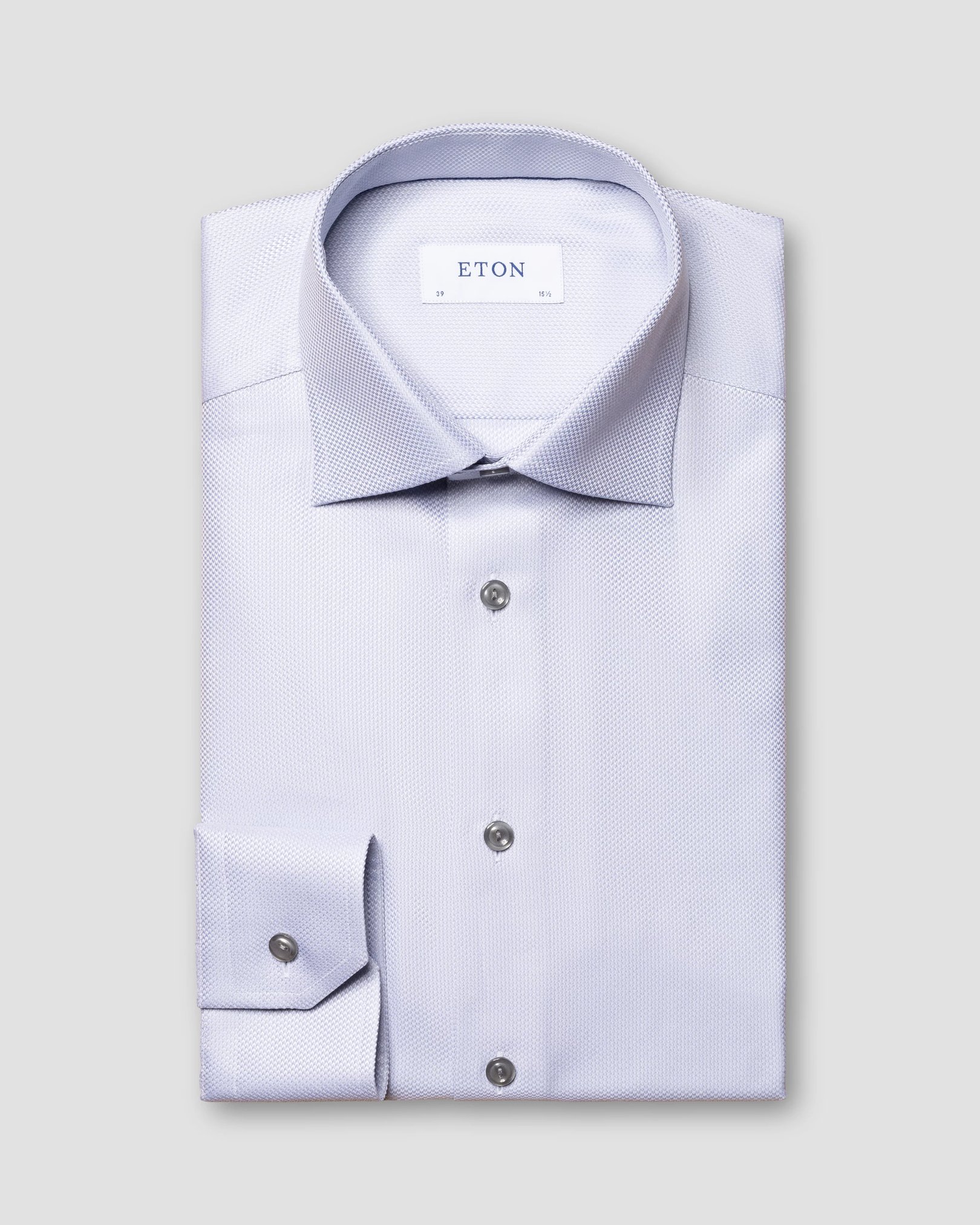 Eton - gray houndstooth king twill shirt