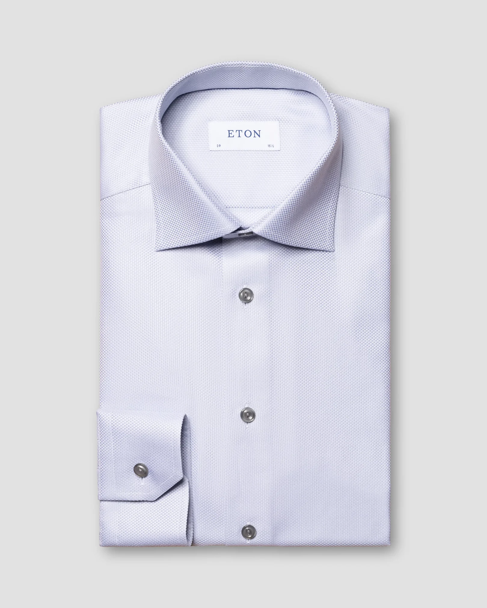Eton - gray houndstooth king twill shirt
