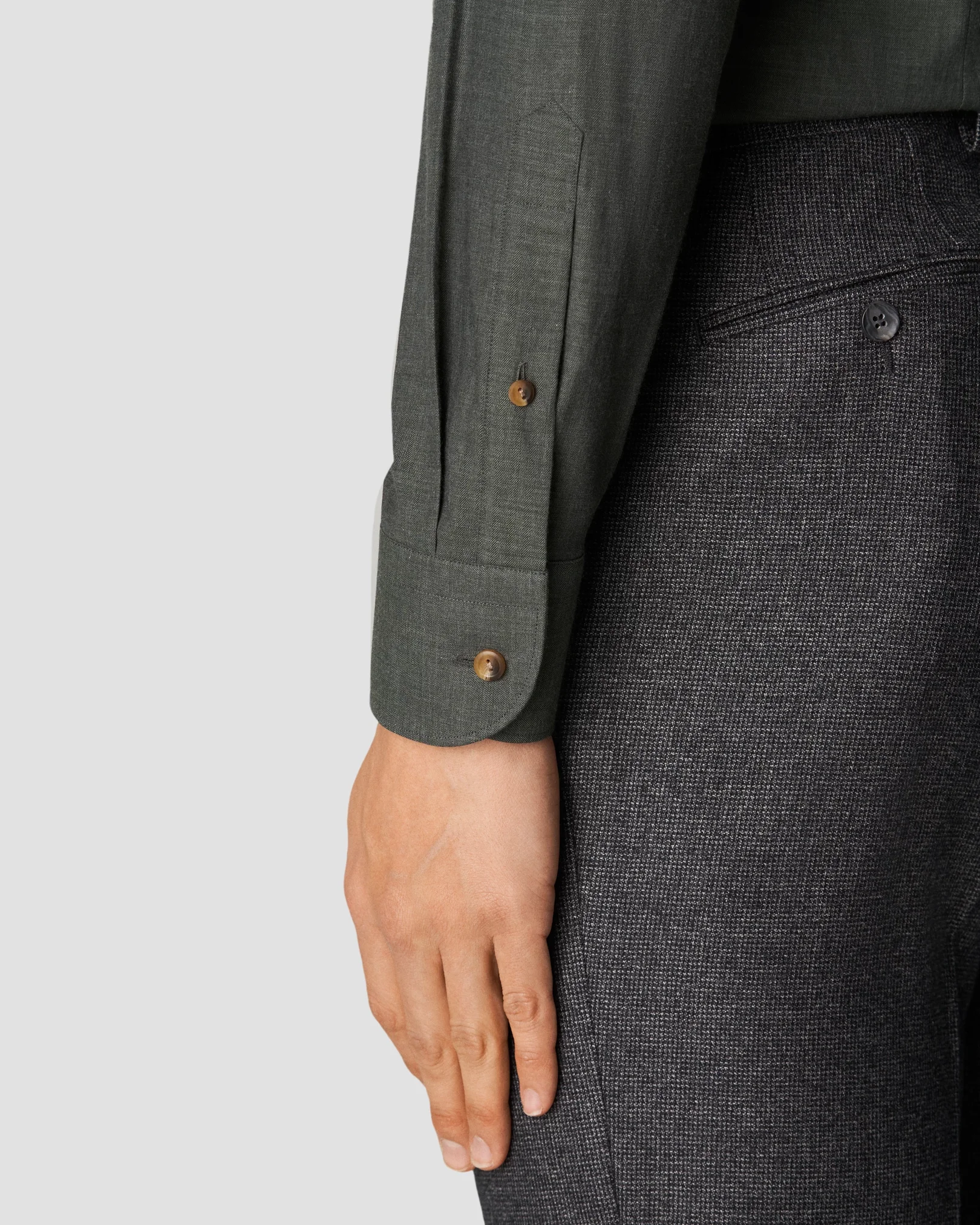 Eton - dark green flnnel shirt