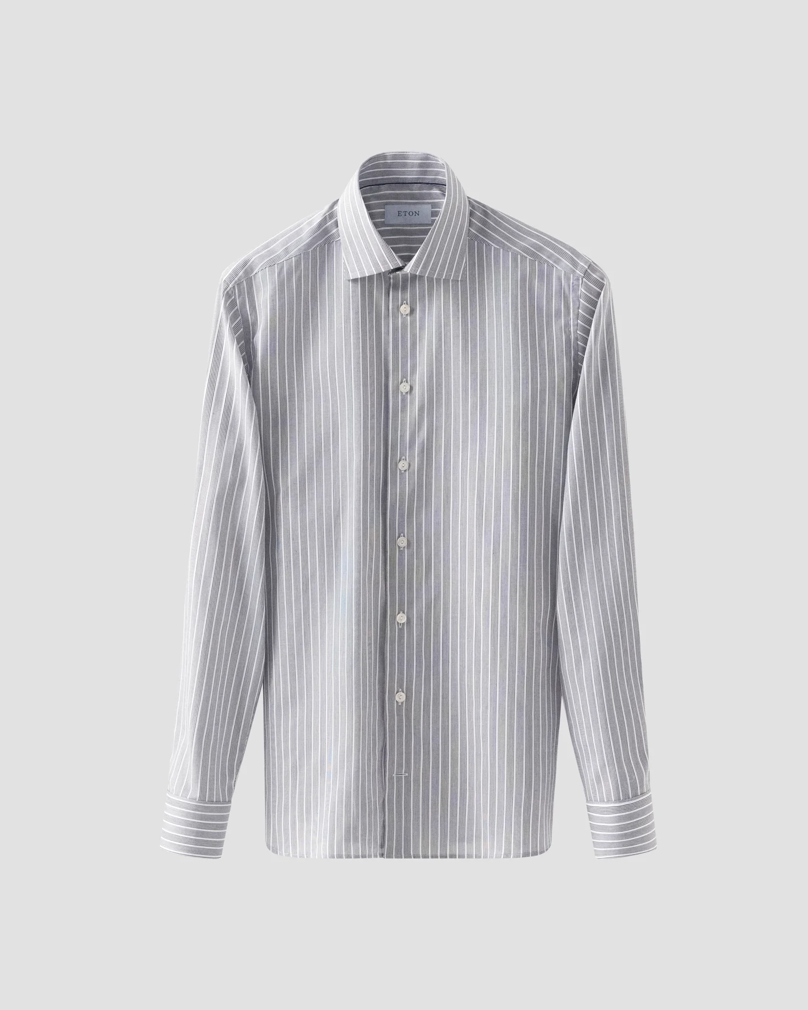 Eton - black cotton tencel twill shirt