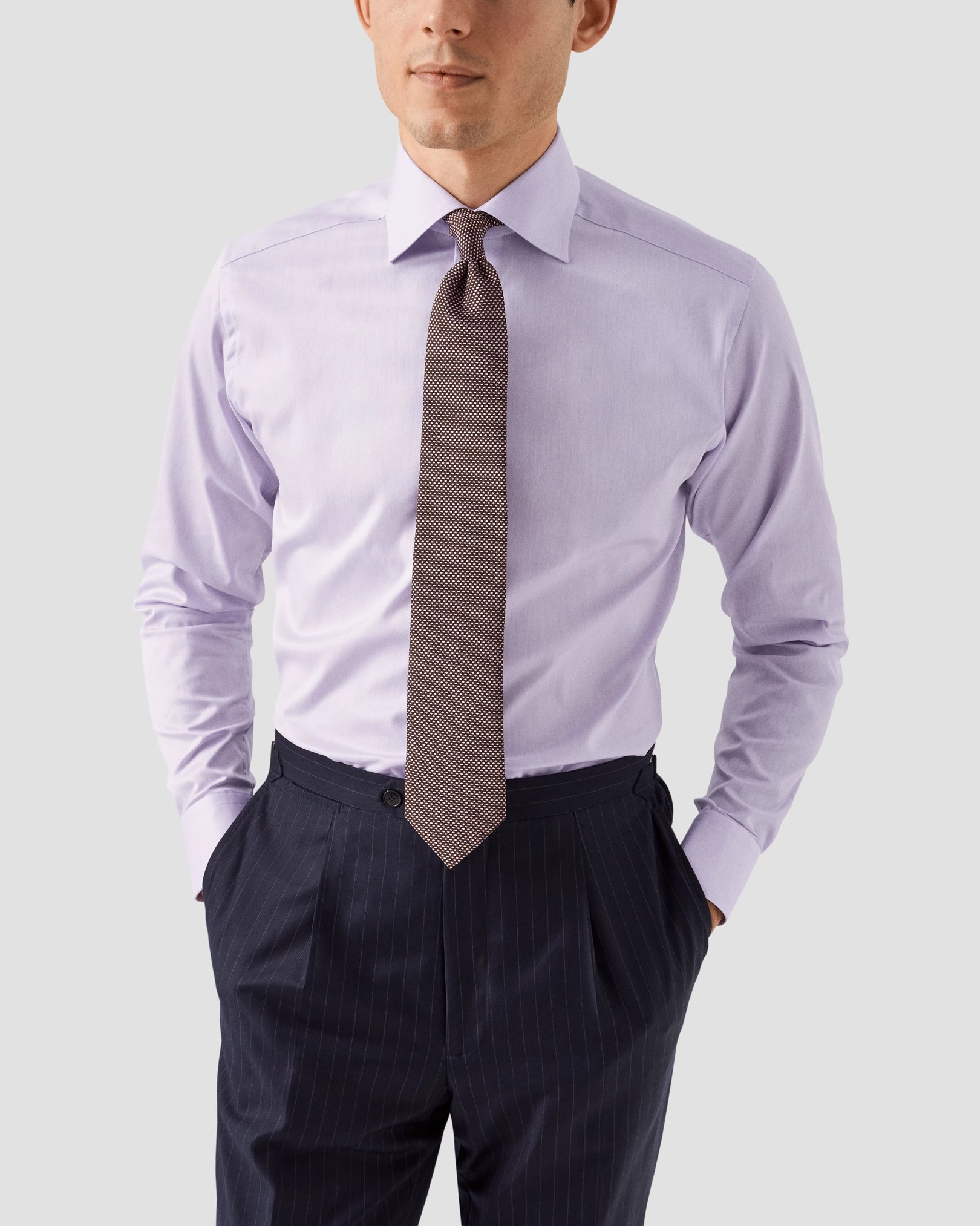 Eton - purple shirt signature twill