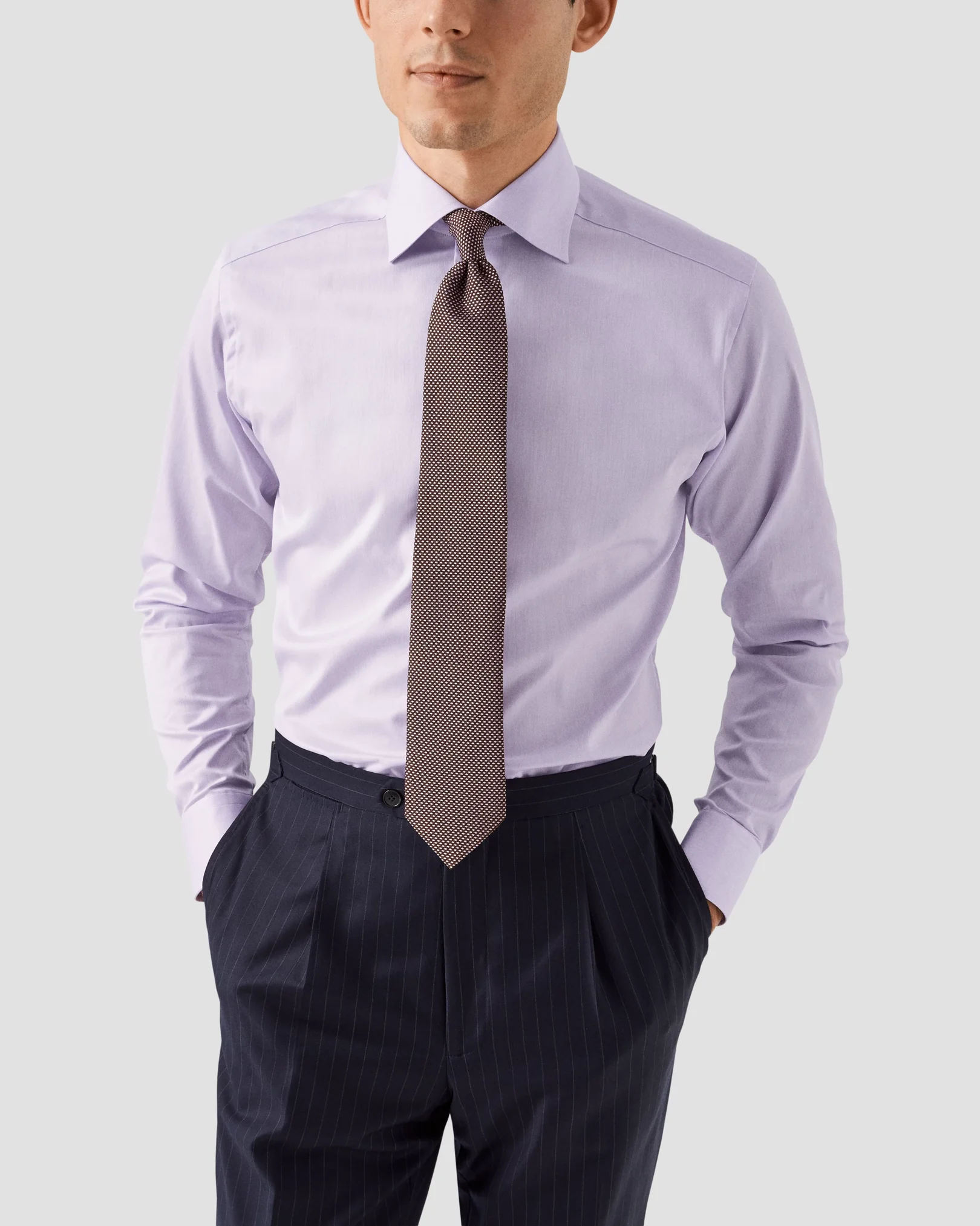 Eton - purple shirt signature twill