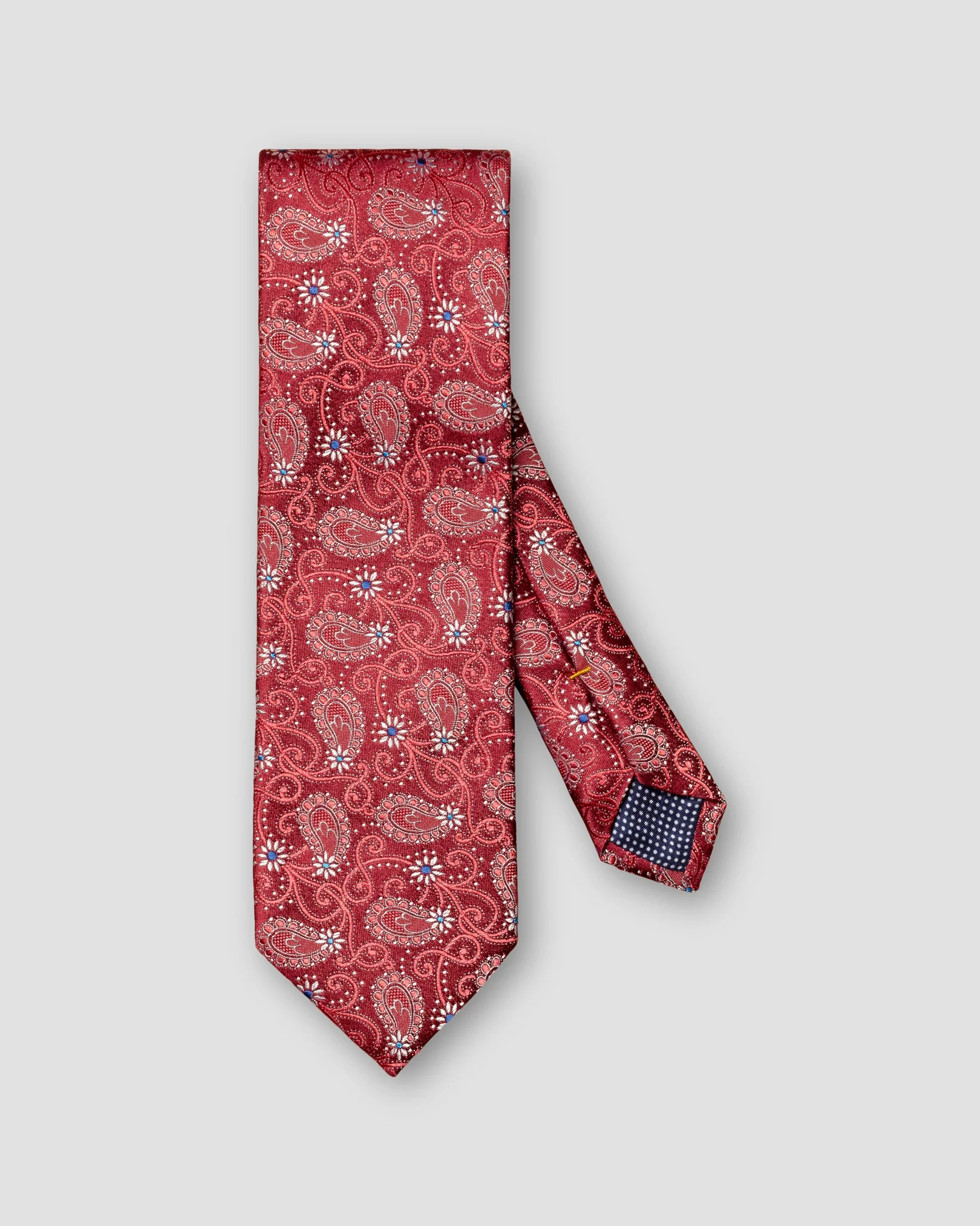 Eton - burgundy paisley silk tie ss