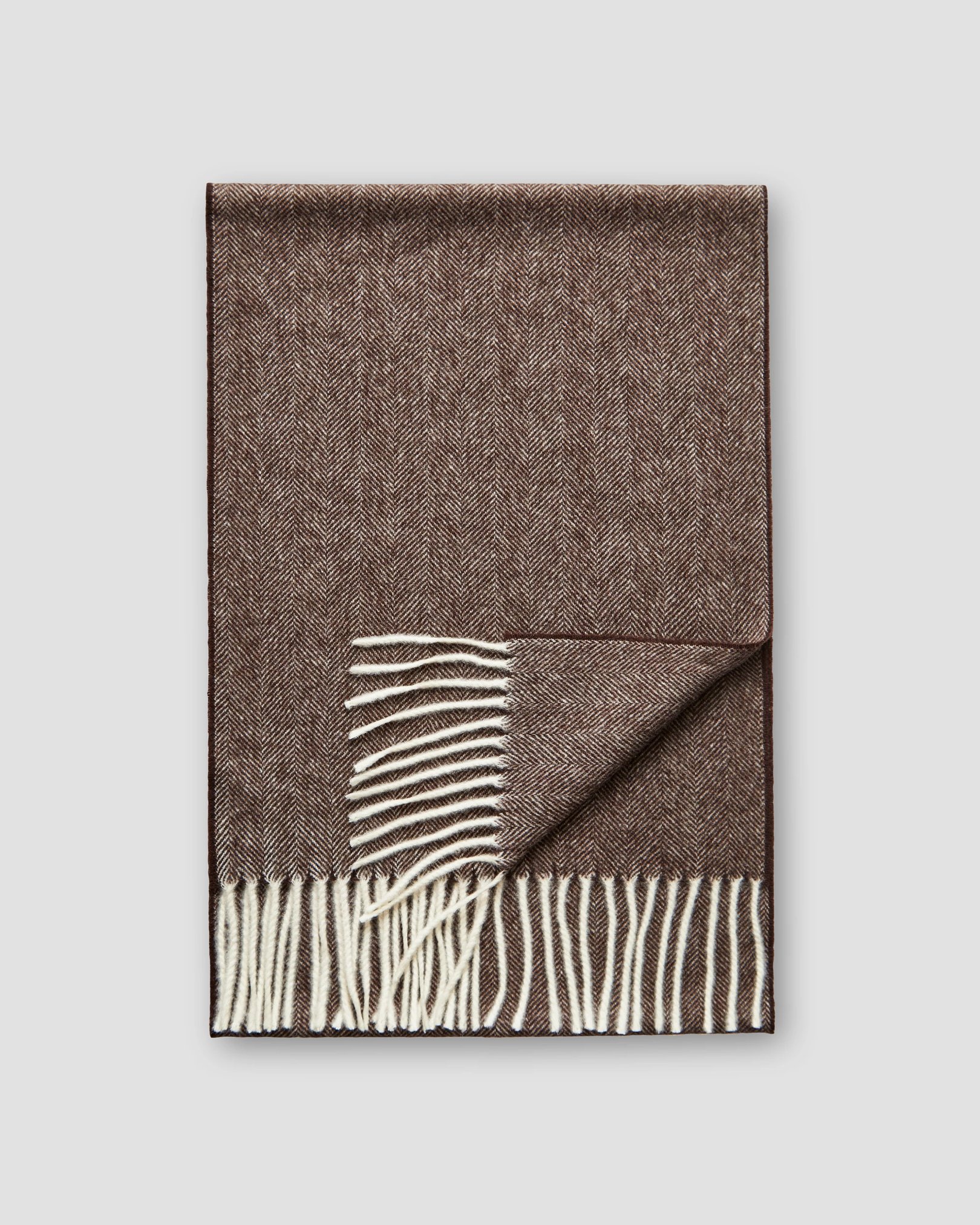 Eton - brown herringbone wool scarf