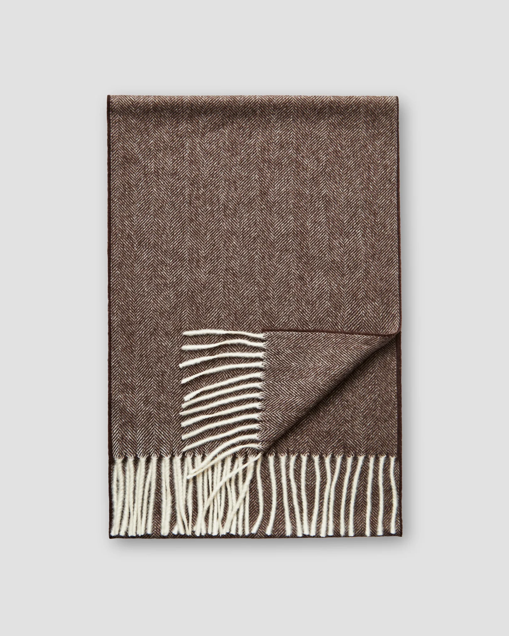 Eton - brown herringbone wool scarf
