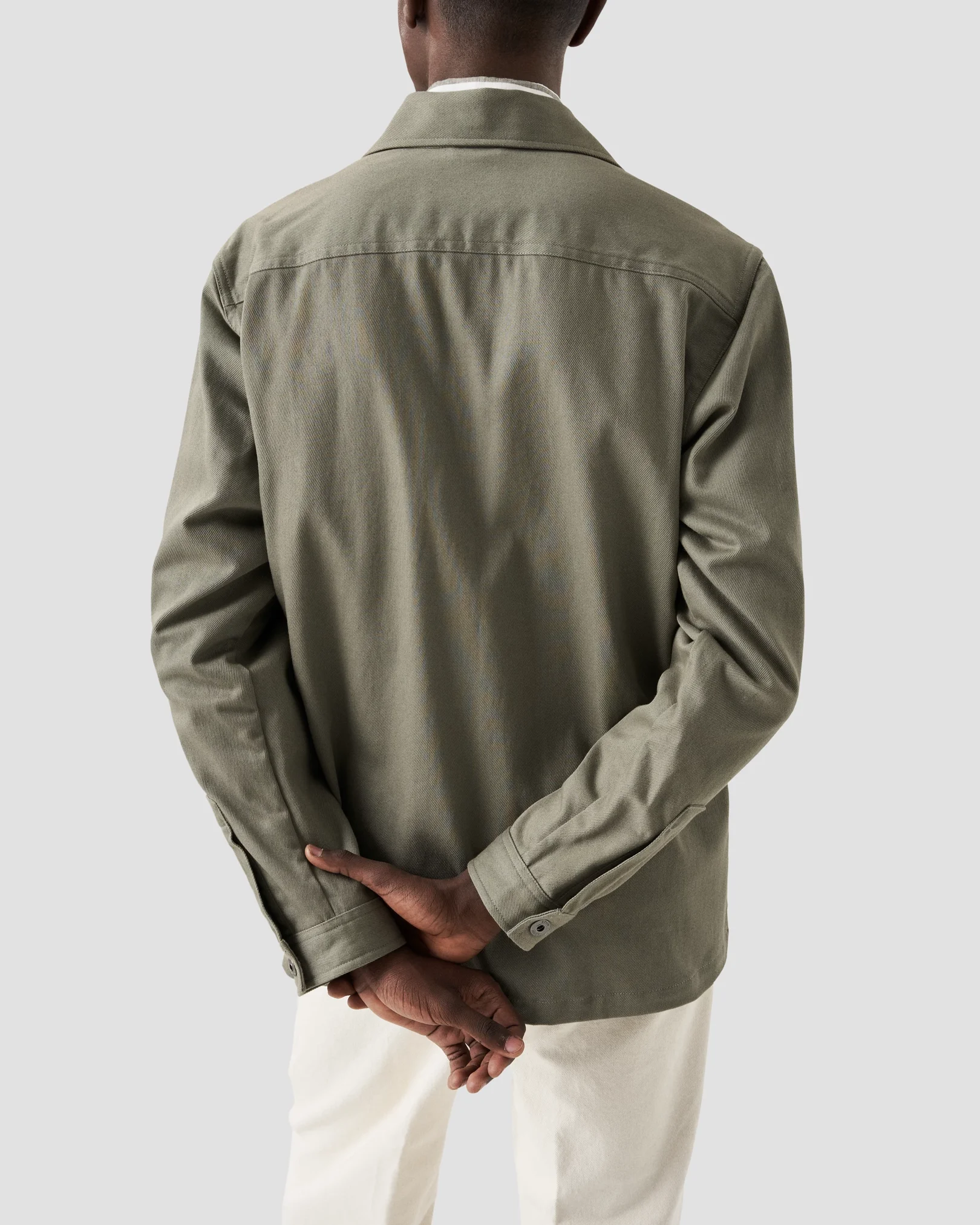 Eton - mid green turndown collar overshirt