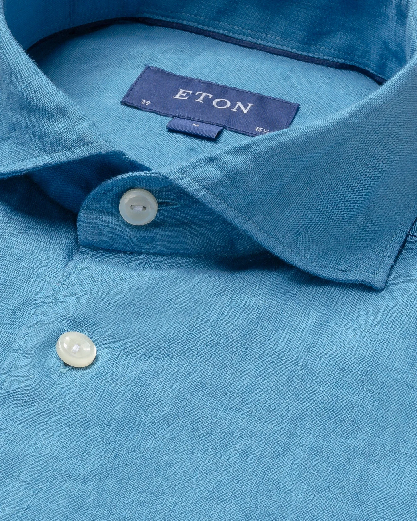 Eton - blue linen shirt soft
