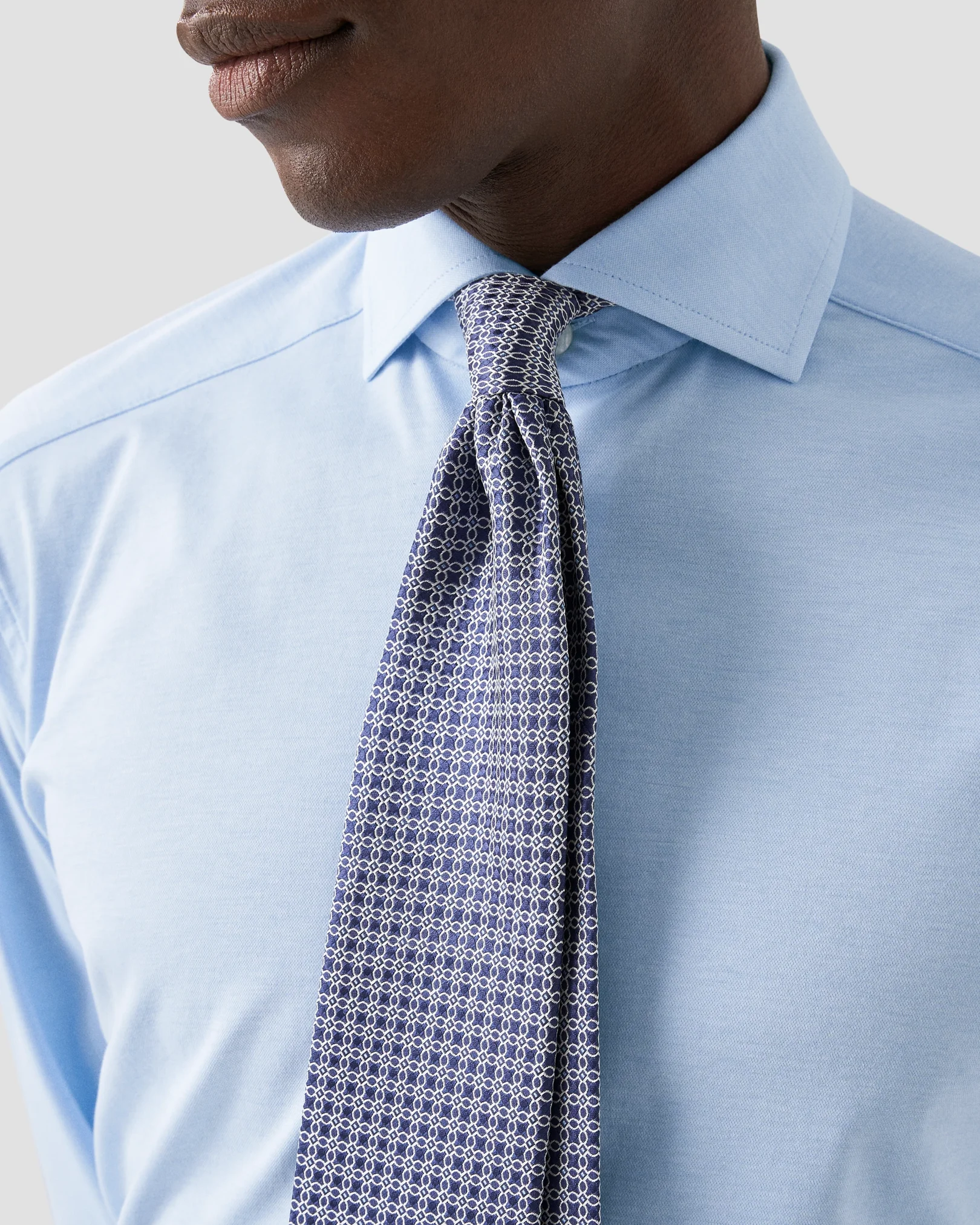 Eton - solid light blue stretch shirt