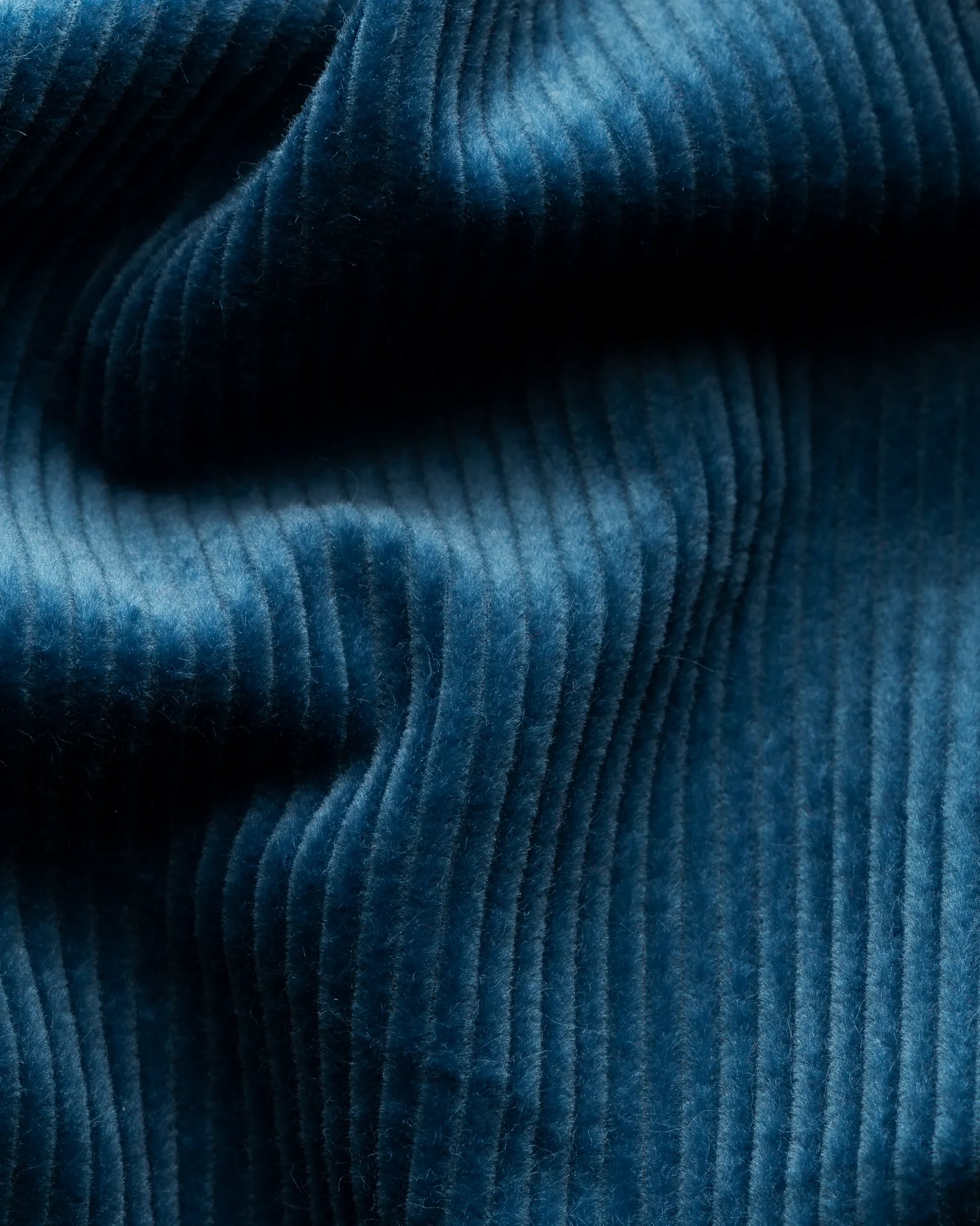Eton - blue corduroy overshirt turn down straight sleeve end regular