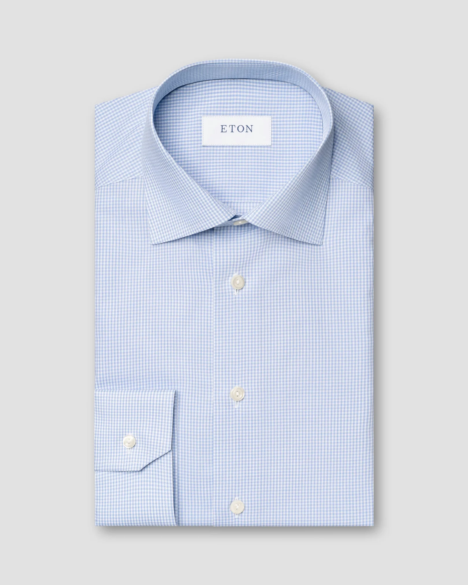Eton - light blue poplin cut away collar single cuff slim fit