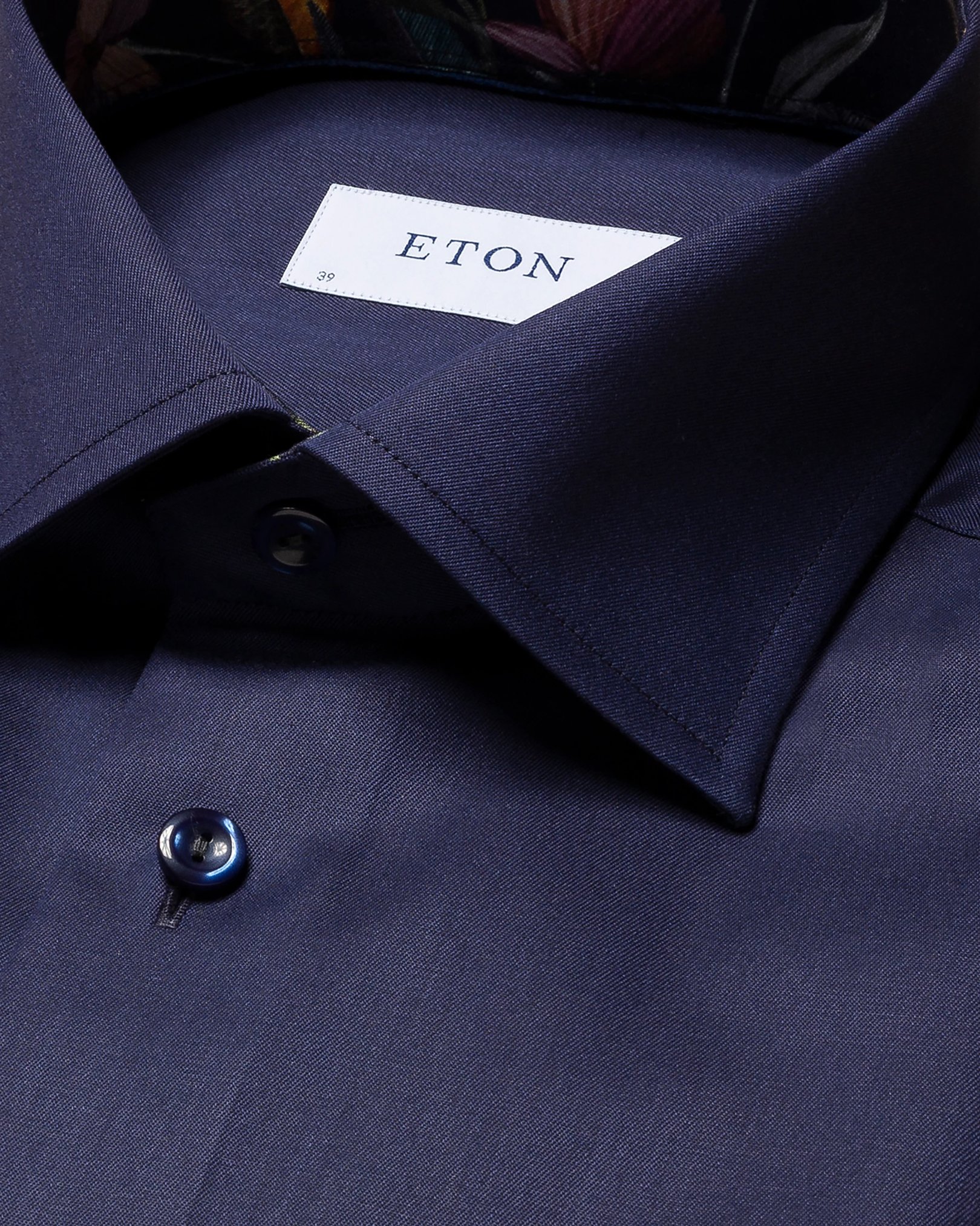 Eton - navy blue signature twill contrast