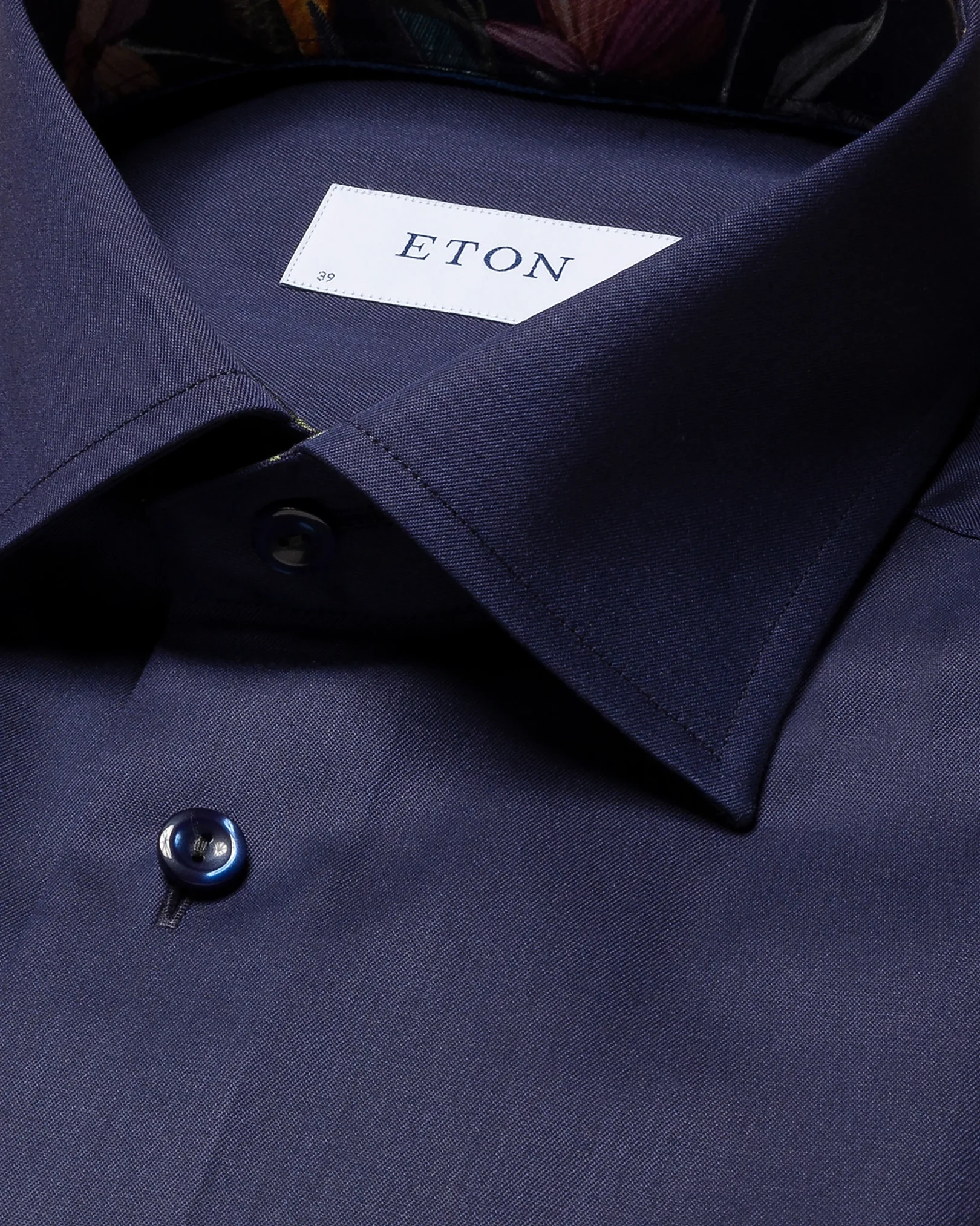 Eton - navy blue signature twill contrast