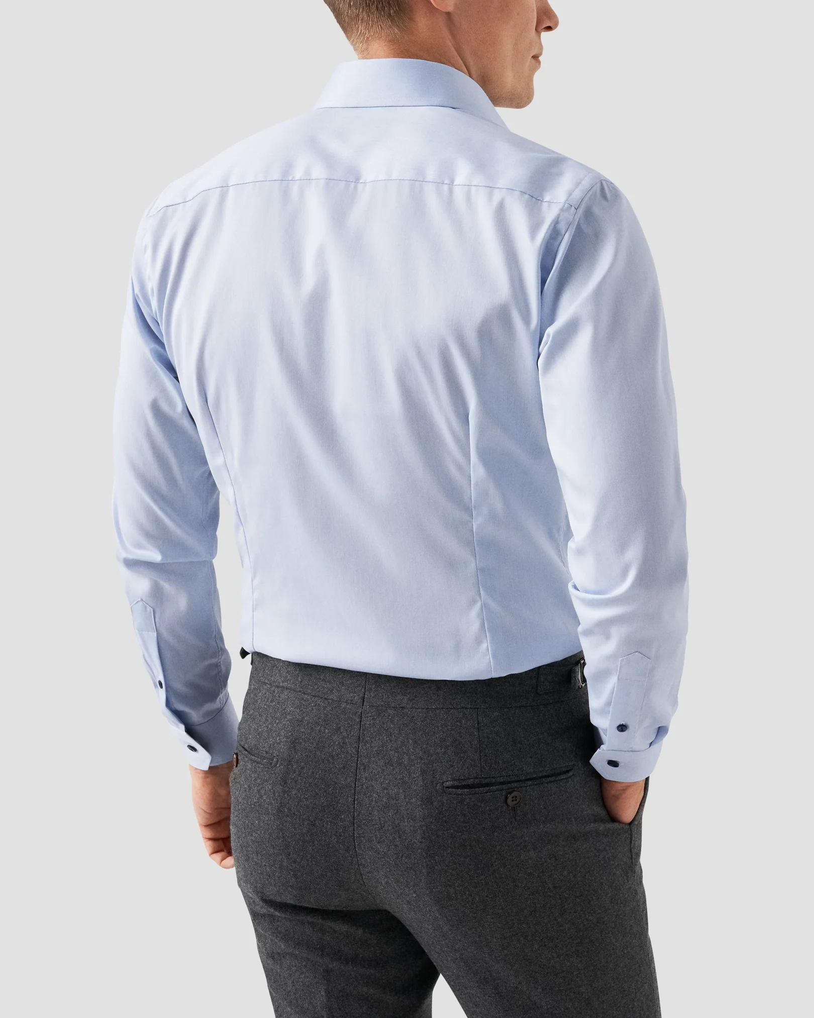 Eton - light blue single cuff shirt