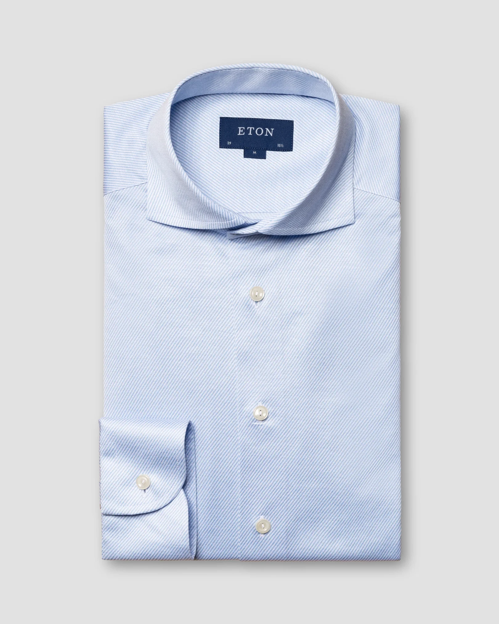 Eton - light blue knit king wide spread