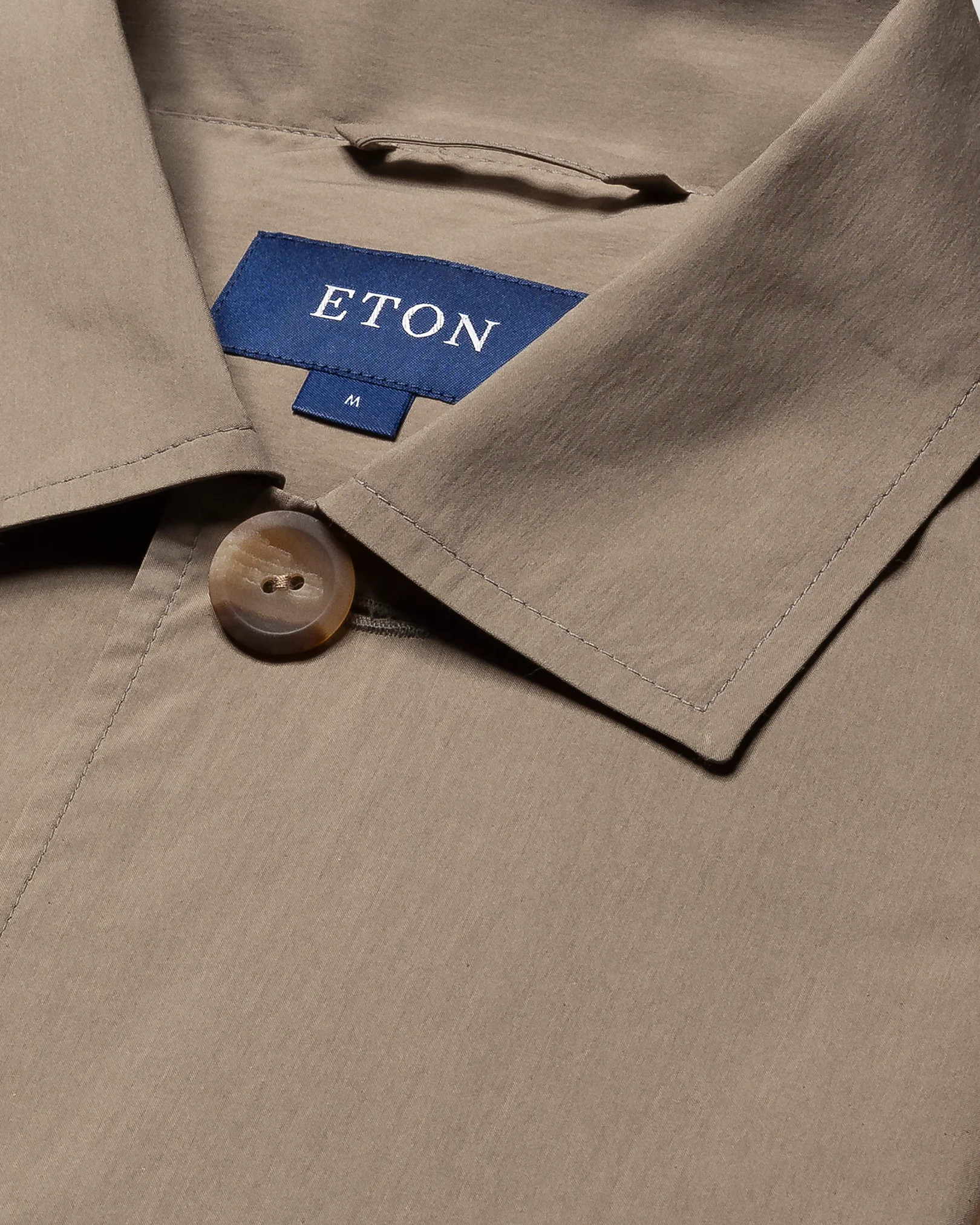 Eton - dark brown cotton and nylon overshirt
