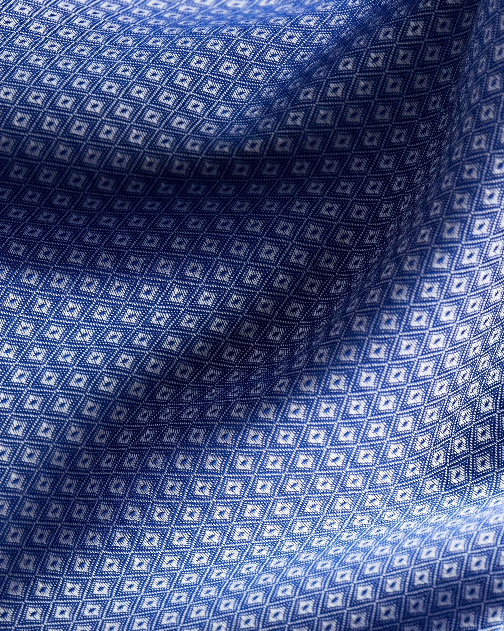 Eton - blue diamond weave shirt